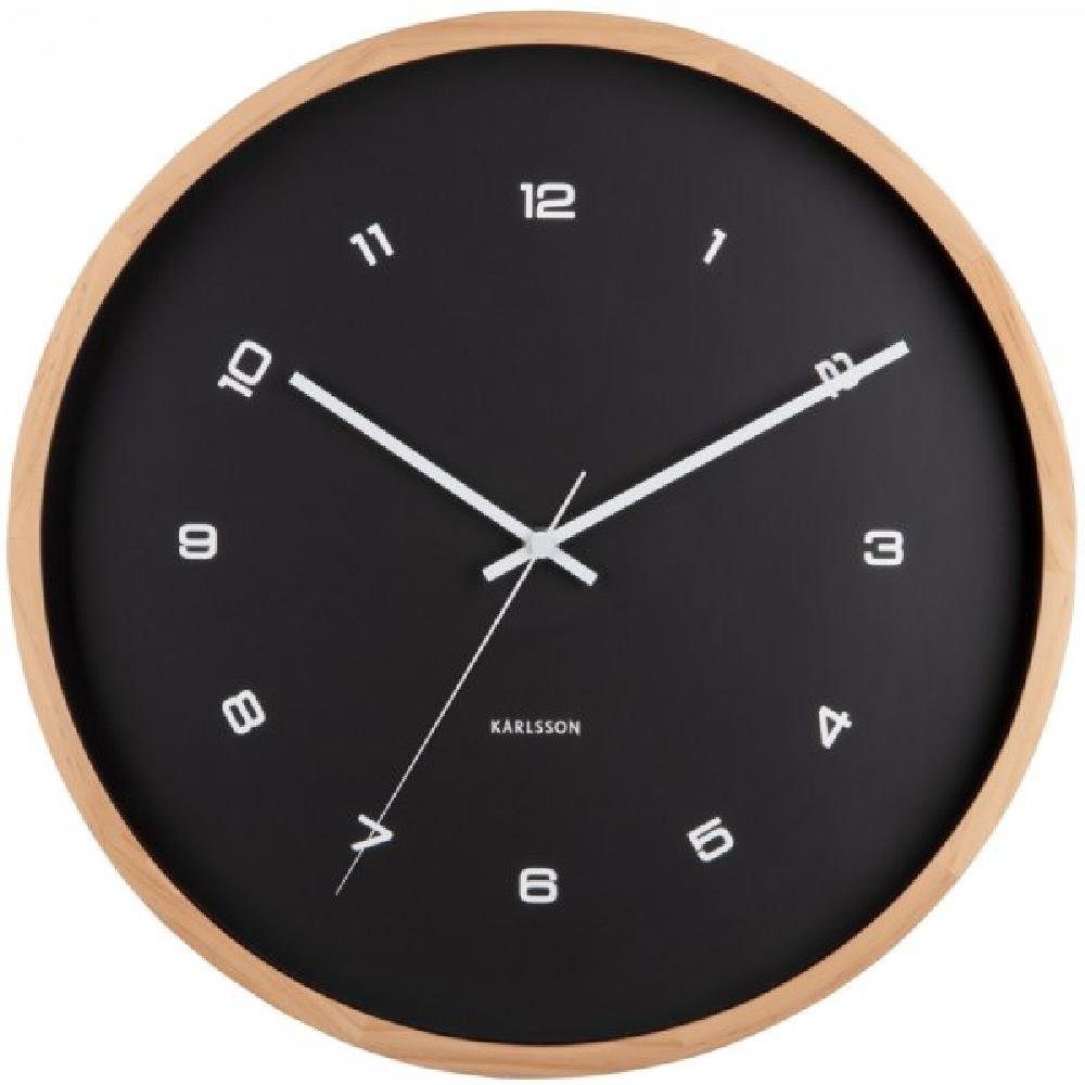 Karlsson Uhr Wanduhr Modesta Light Wood Black