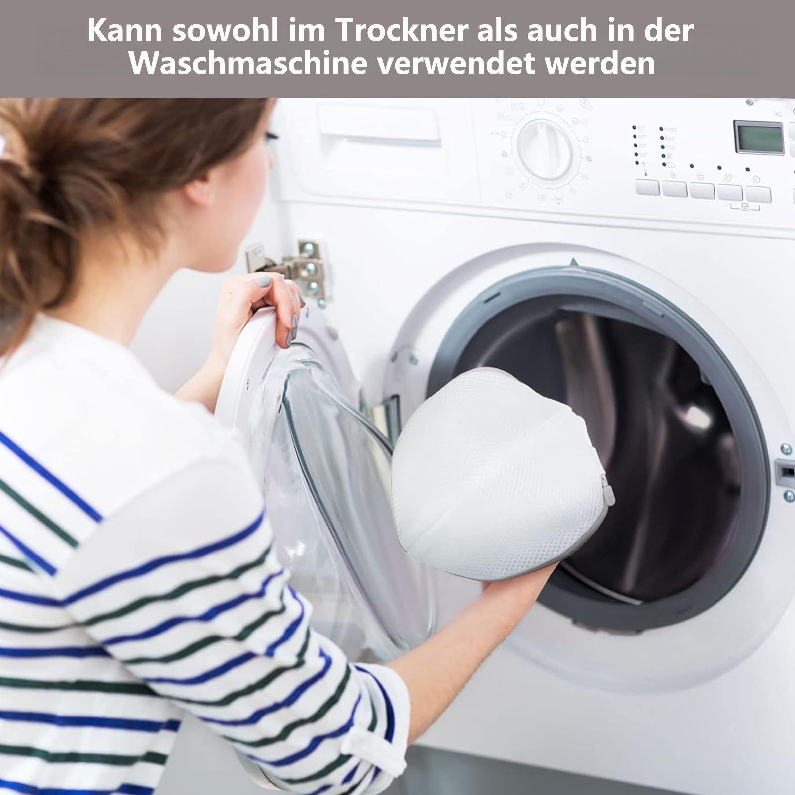 FOUORTUNATE-BEE Wäschenetz 4 Stück Wäschenetz BH, BH Wäschenetz für Waschmaschine,(Wäschesäckchen für Unterwäsche und Socken, Halbkreisform, 4-St., Schützt Empf – Bild 4 von 5