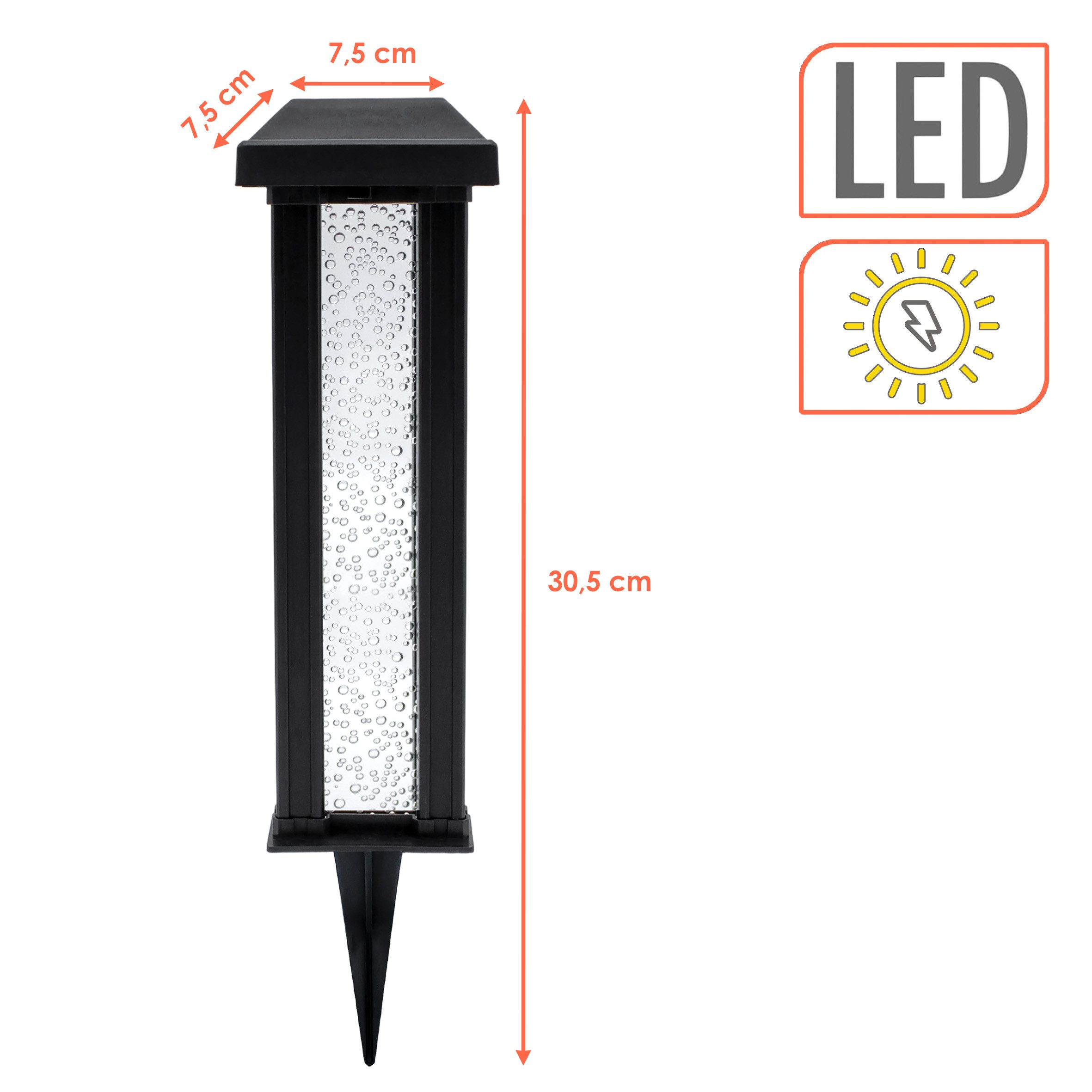 Spetebo LED Solarleuchte Gartenstecker im Sprudelsäule Design - 30 cm, Sola günstig online kaufen