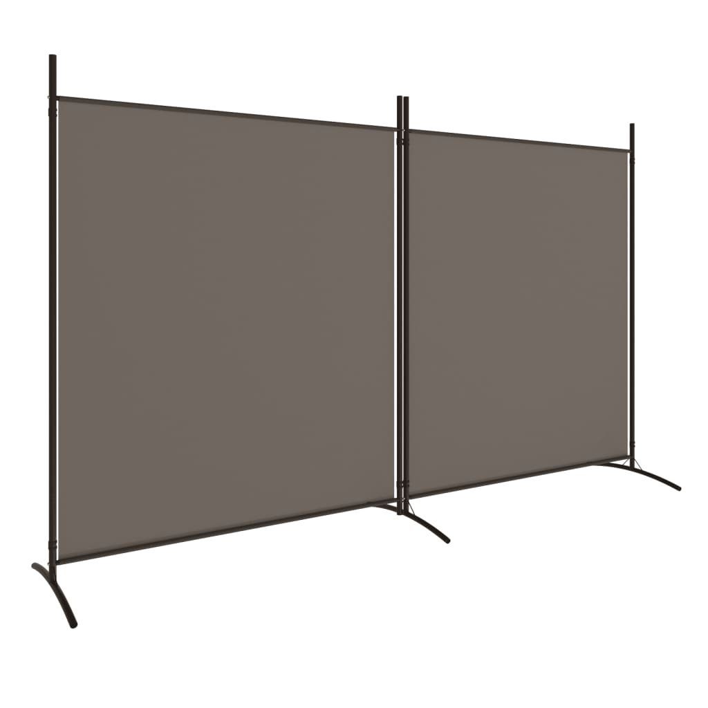 furnicato Raumteiler 2-tlg. Paravent Anthrazit 348x180 günstig online kaufen