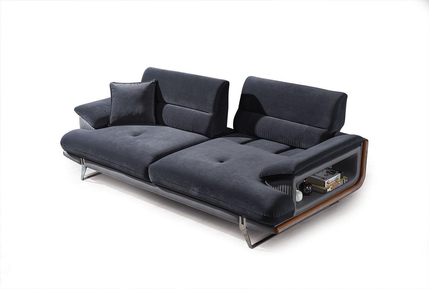 Europa Sofa Dreisitzer, Möbel Sofa Stoff Sitzer 3 Schwarz Teile, 1 Sofas Made Modern Stil in JVmoebel Textil
