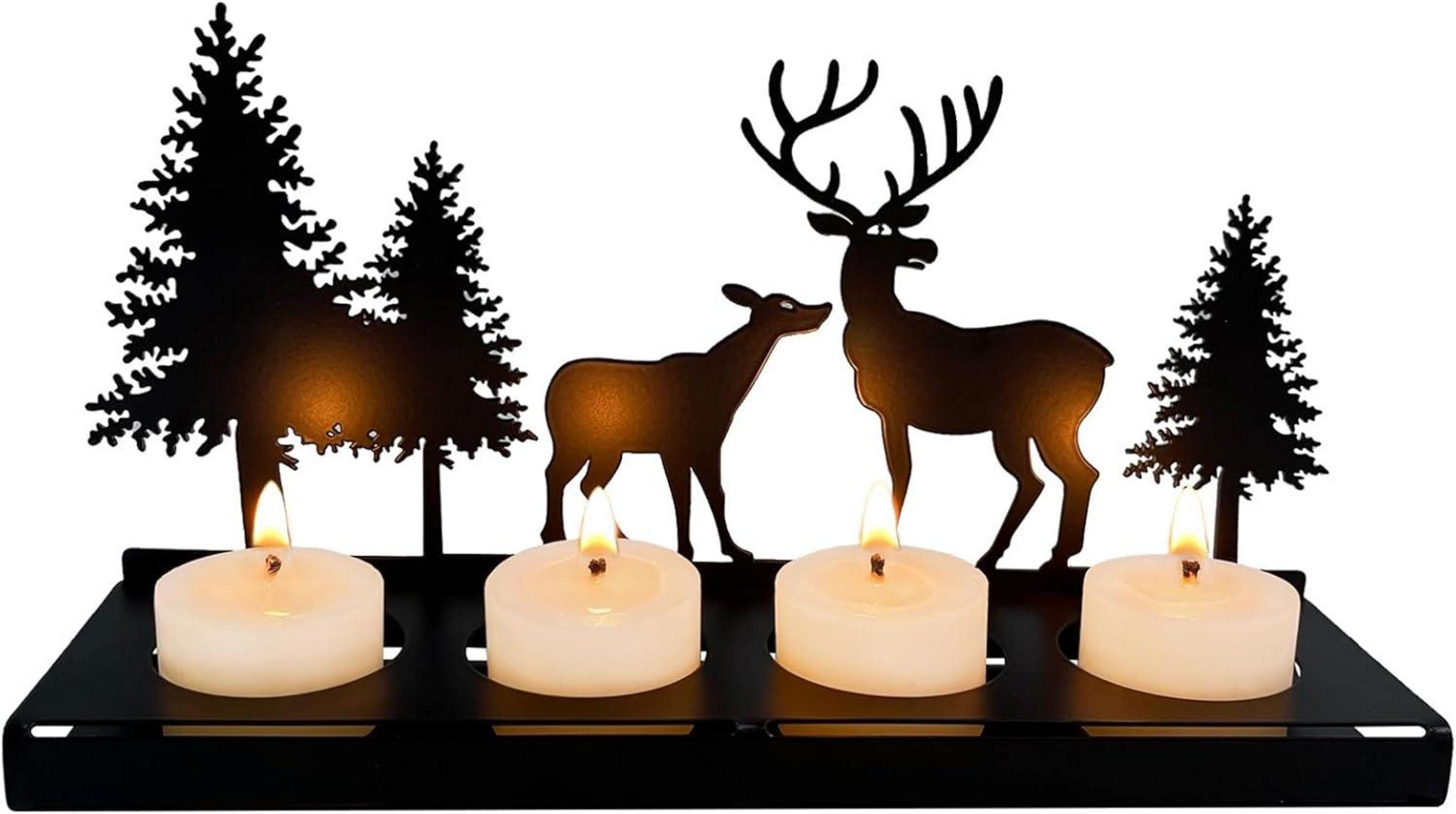 Dekohänger Kerzenhalter Adventskranz Schwarz Metall Modern Amerikanisch Vintage