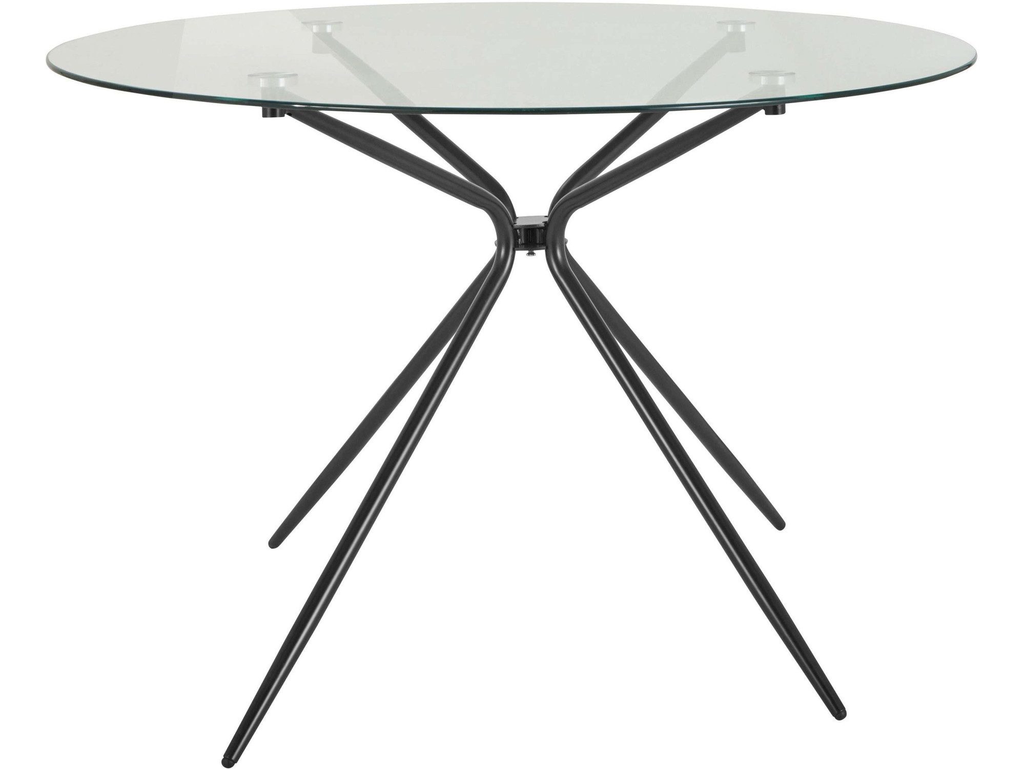 INOSIGN Essgruppe Silvi-Mandy, (Set, 5-tlg., Set 110 cm), Glastisch 110x110 cm mit 4 Stühlen (Veloursstoff), Gestell aus Metall