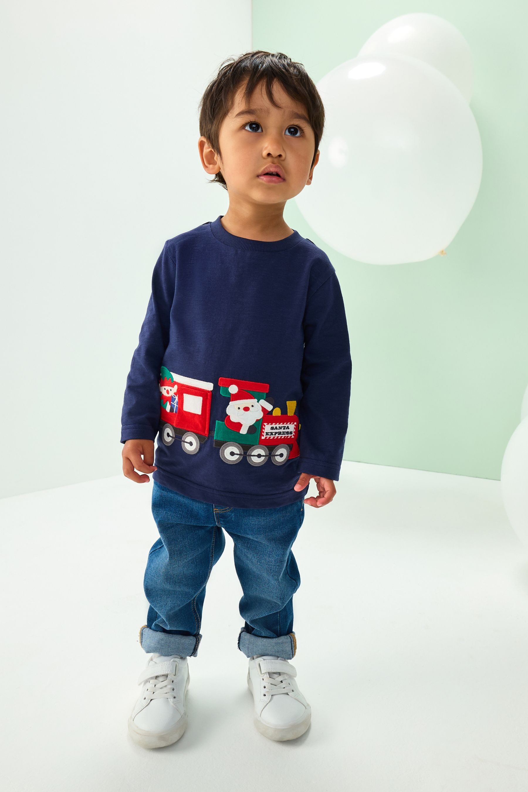 Next Langarmshirt Weihnachtliches, langärmeliges T-Shirt (1-tlg) günstig online kaufen