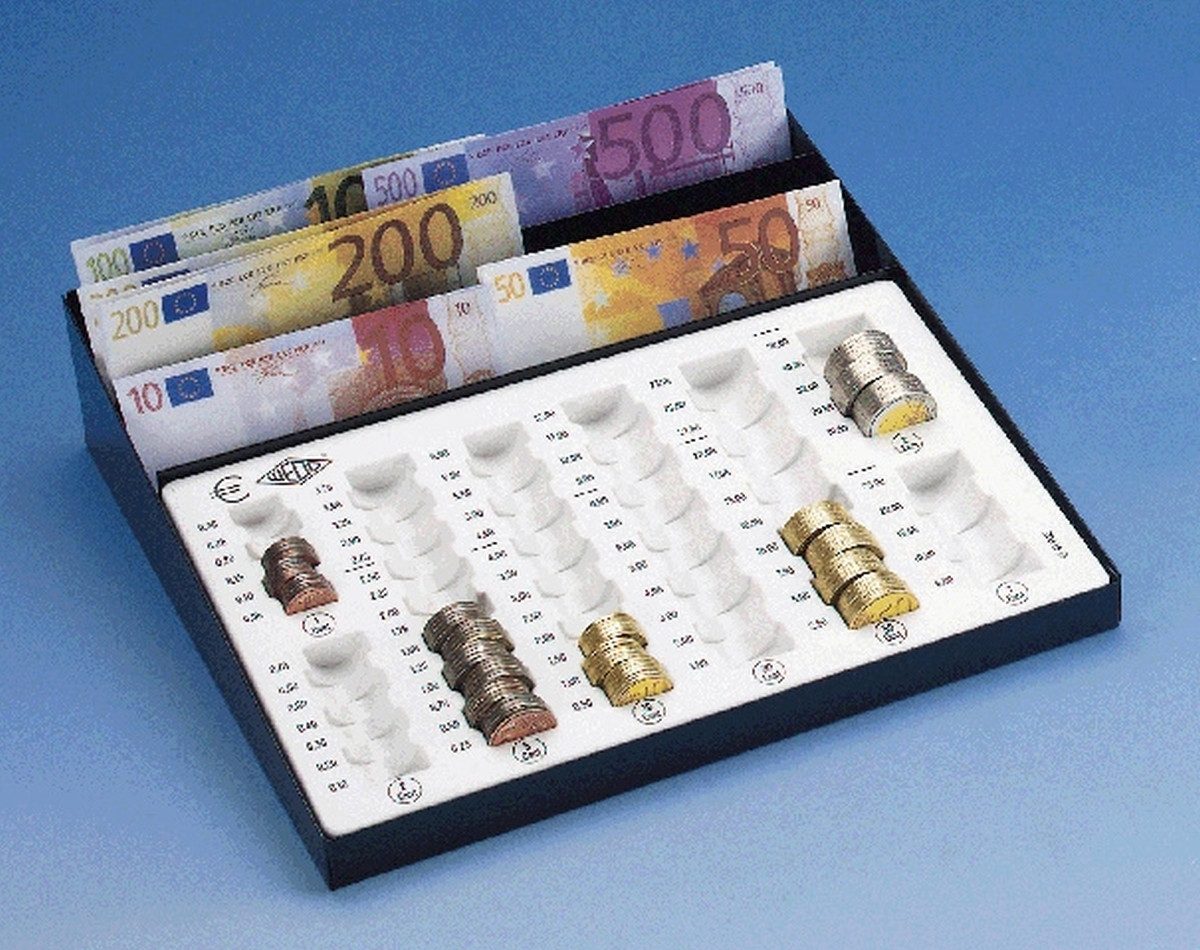 WEDO Geldkassette Zählbrett mit Scheinfach 270x250x62mm schwarz/weiß