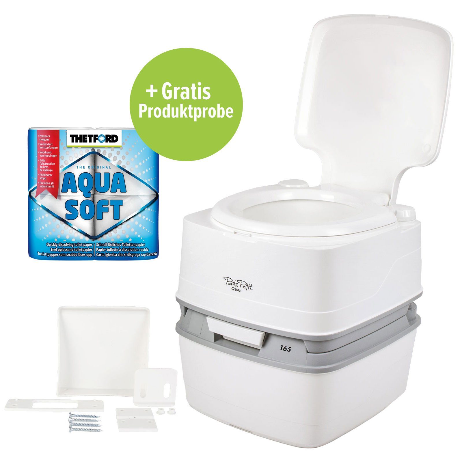 THETFORD Campingtoilette Thetford Porta Potti Qube 165, Hold-Down-Kit, Aqua