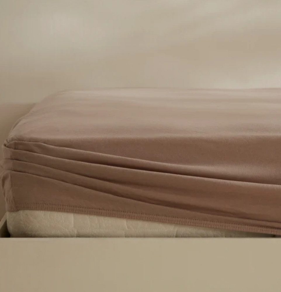 Karaca Bett-Set Karaca Home Jersey Spannbettlaken, 180x200+30 cm, Beige günstig online kaufen