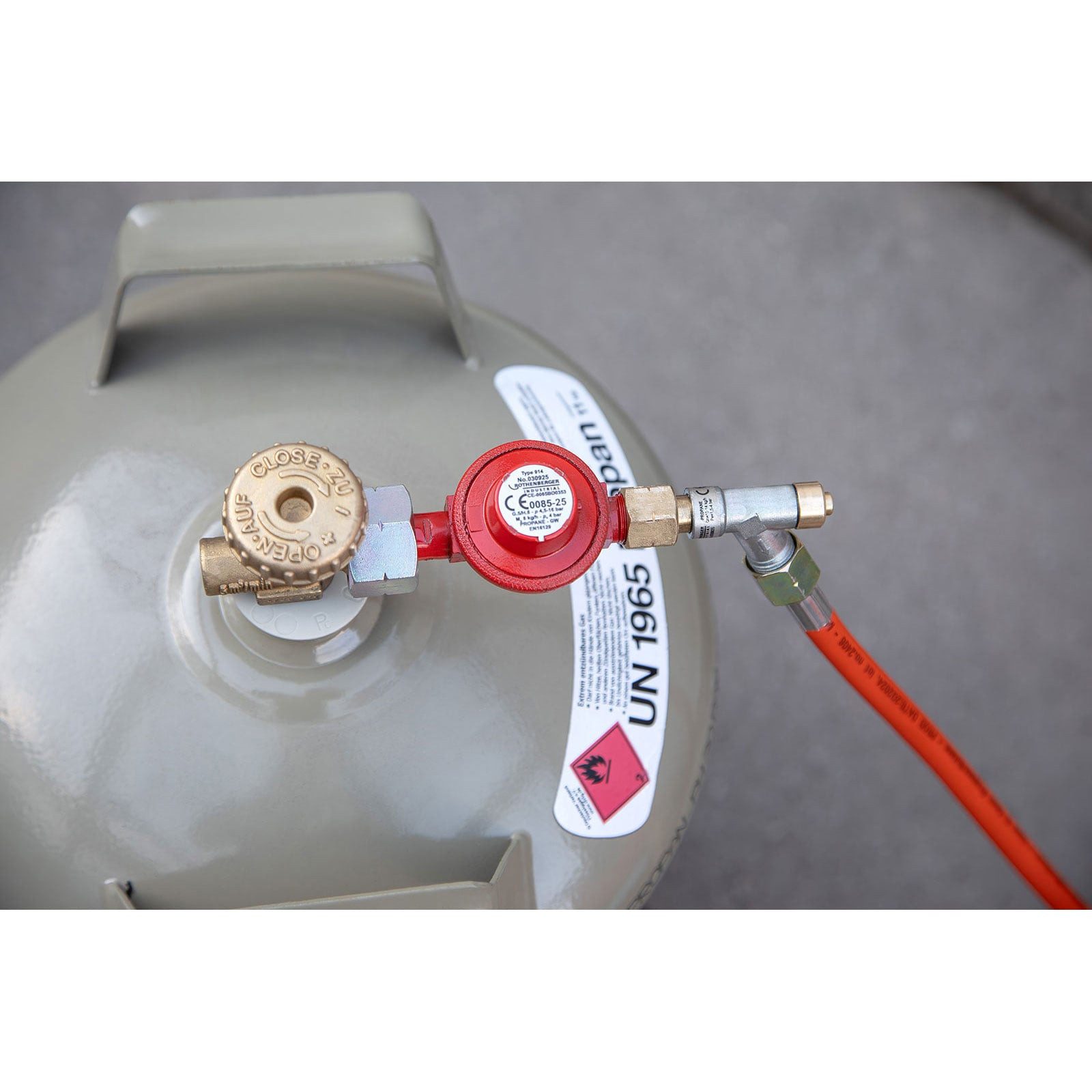Rothenberger Industrial Gasflaschen-Schutzhülle ROTHENBERGER Industrial Regler 4 bar Gasschlauch 2,5m Abflammgeräte 3