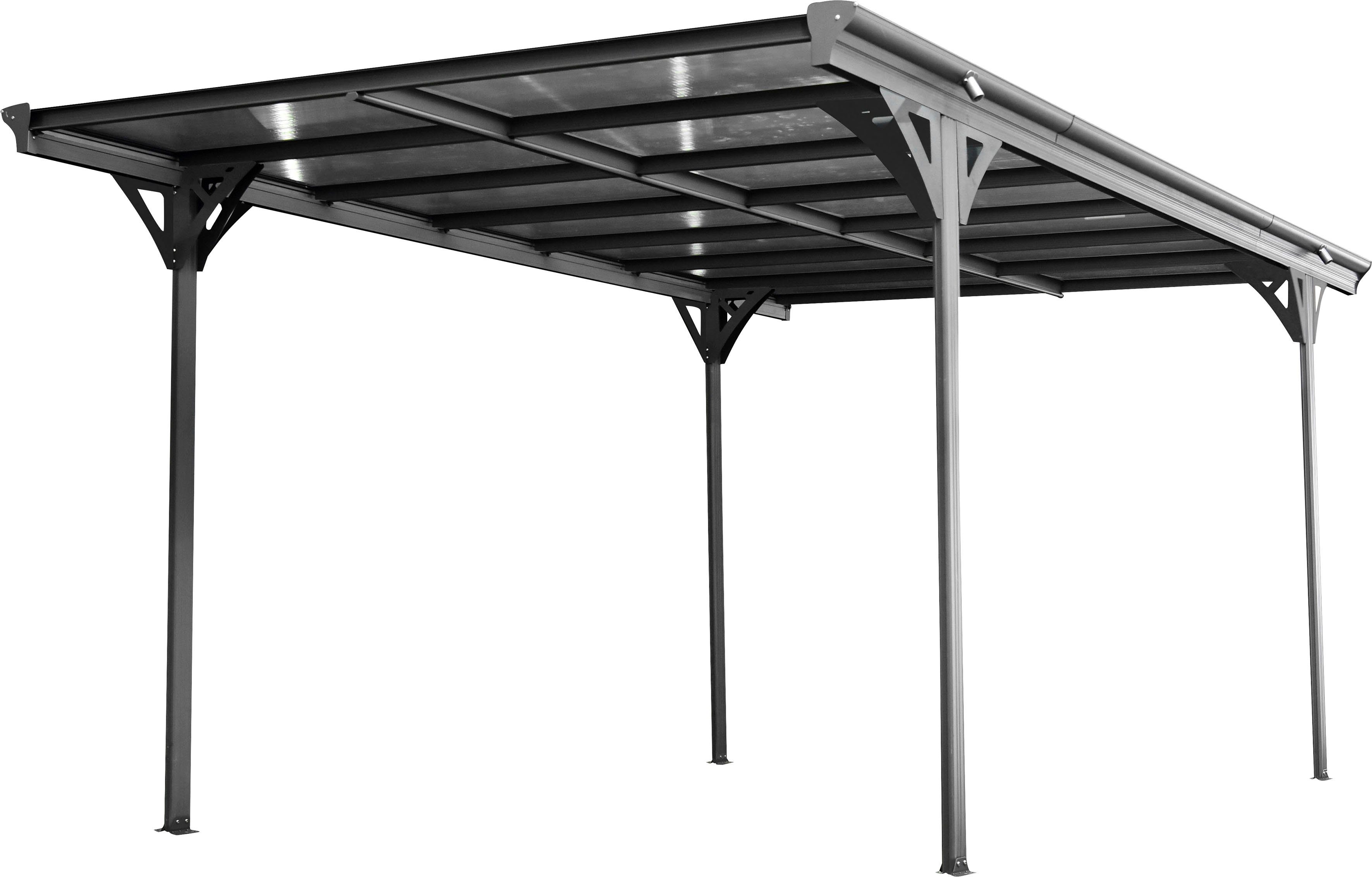 WESTMANN Einzelcarport Flachdach, BxT: 305x503 cm, 217 cm Einfahrtshöhe,  aus Aluminium, anthrazit