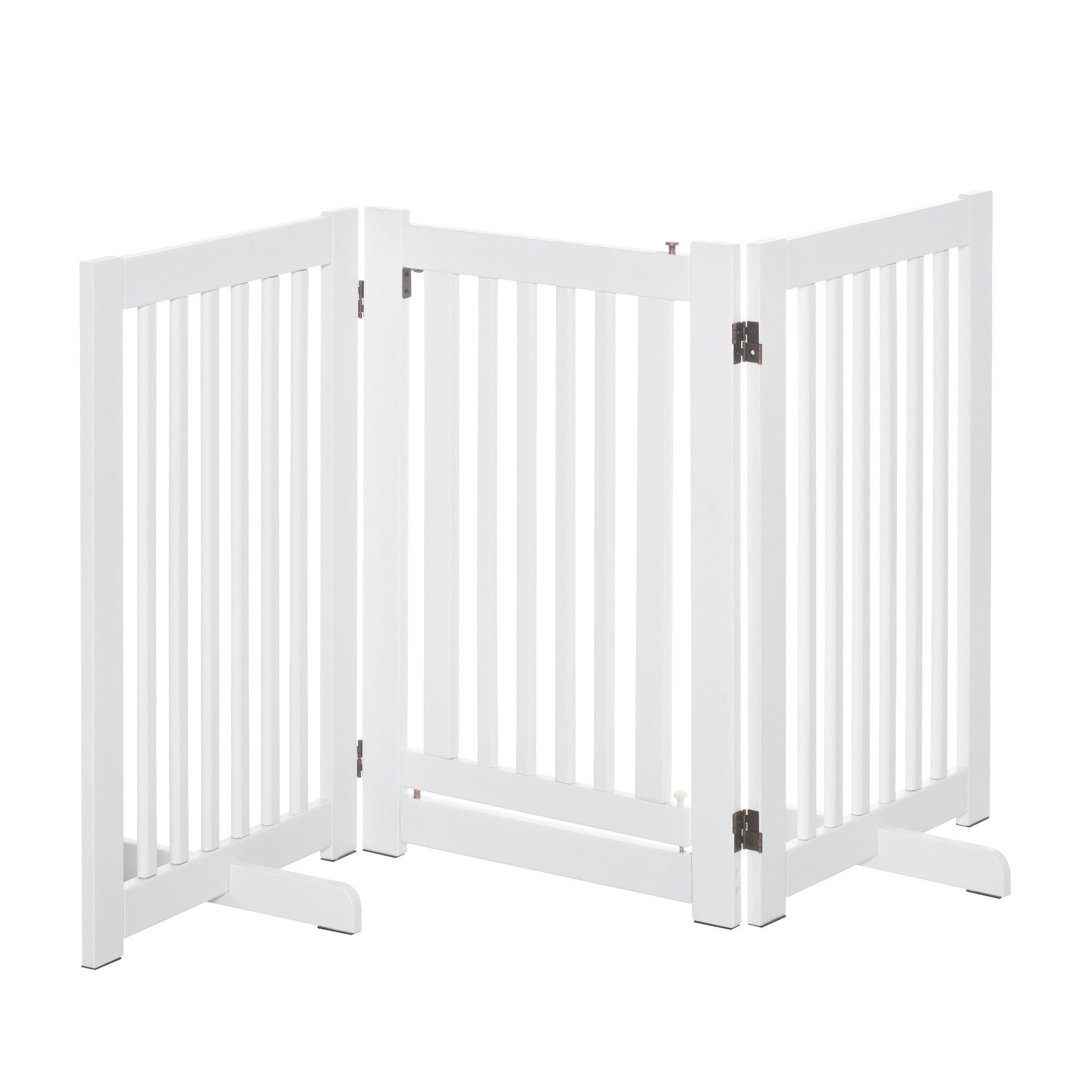 PawHut Absperrgitter für Hunde Schutzgitter Hundegitter Türschutzgitter Weiß 155 x 1,5 x 76 cm von PawHut