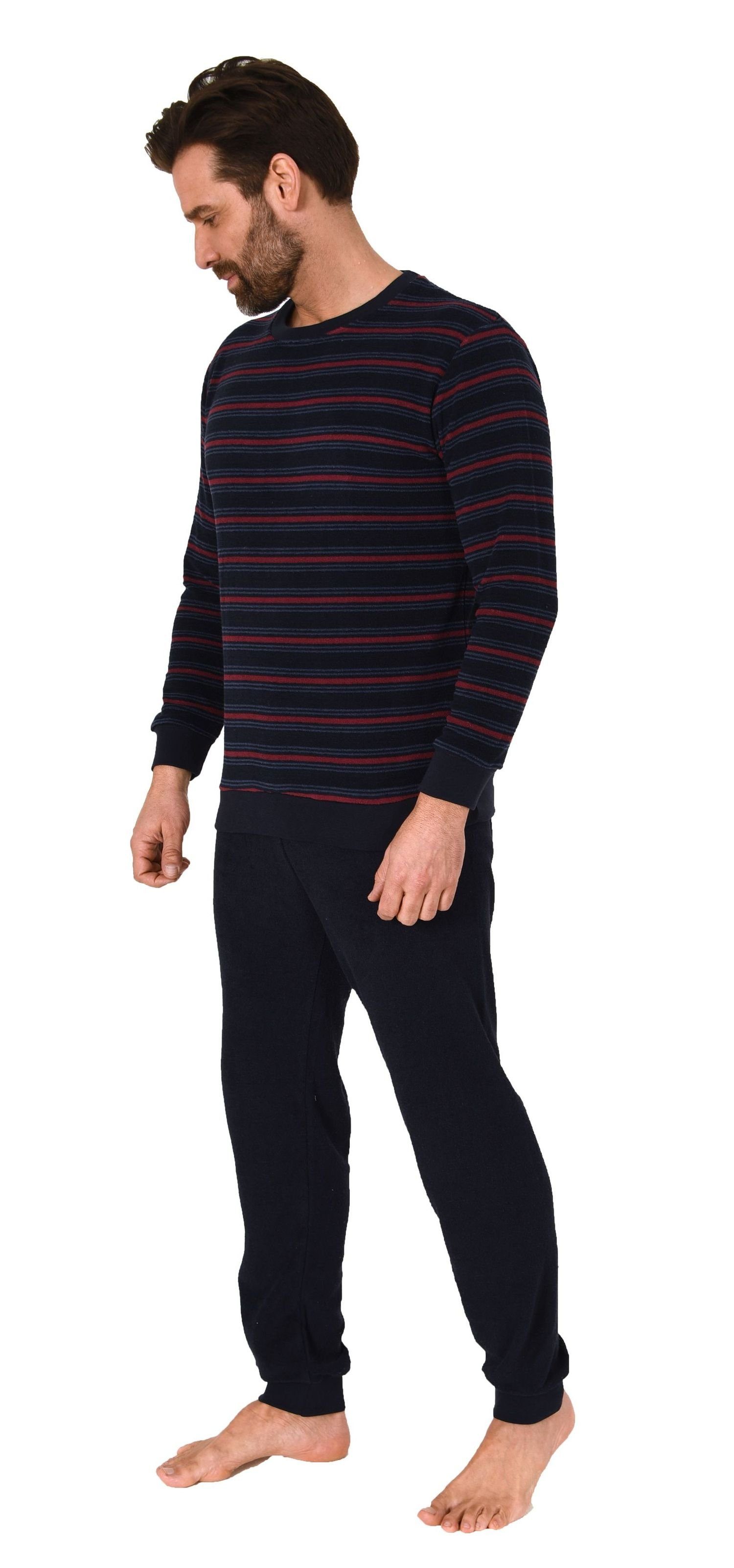 Normann Pyjama Herren langarm Frottee Schlafanzug günstig online kaufen