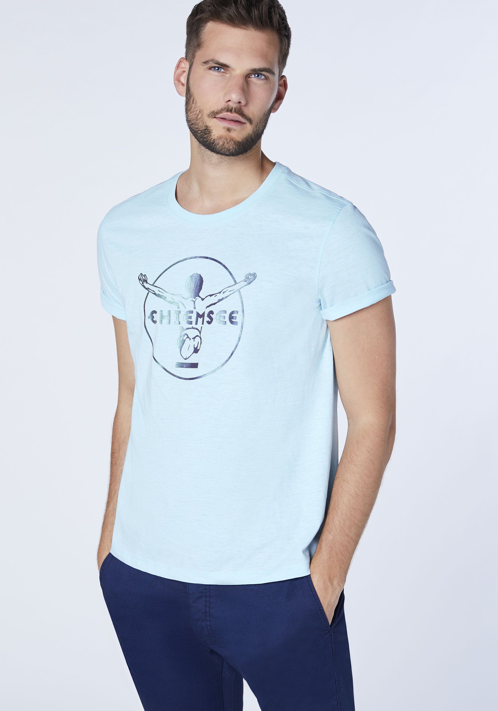 Chiemsee Print-Shirt T-Shirt mit gedrucktem Label-Symbol Coryda Blue 1