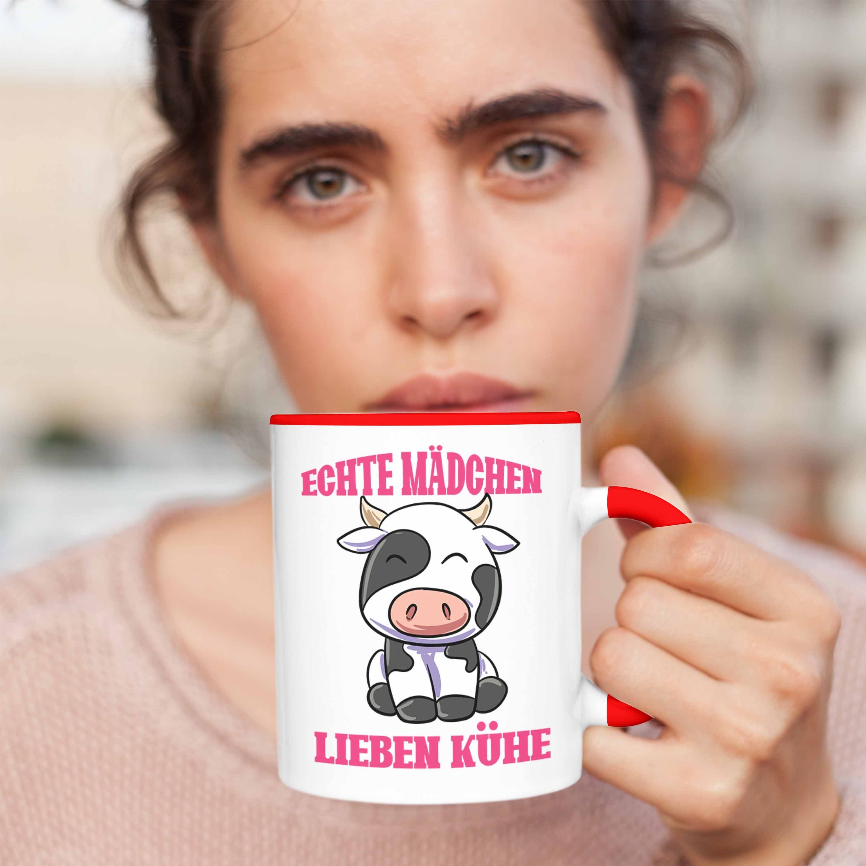 Landwirtin Mädchen Echte Trendation Geschenk Tasse Gesch Bäuerin Tasse Lieben Rot Kühe Kuh