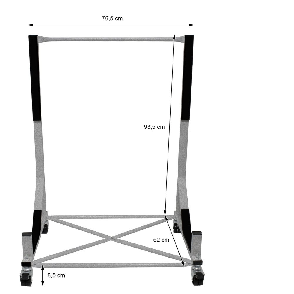ECD Germany Standhalterung Hardtophalter mit 4 feststellbaren Rädern inkl. Bezug aus Stahl, (Hardtopständer mit Rädern Silber aus Stahl inkl. Cover)