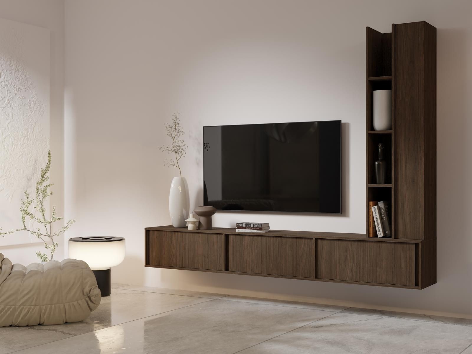 Compleo TV-Schrank mit 3 Türen "MARVI", Lowboard 230 cm breit, (MADE IN EU, Wohnzimmer japandi und minimalistisch) – Bild 3 von 4