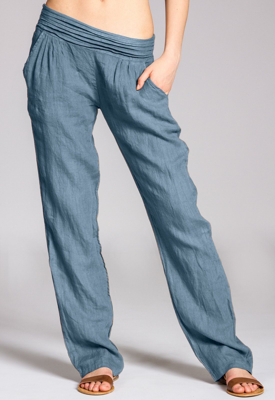 Caspar Leinenhose KHS020 Damen Casual Leinen günstig online kaufen