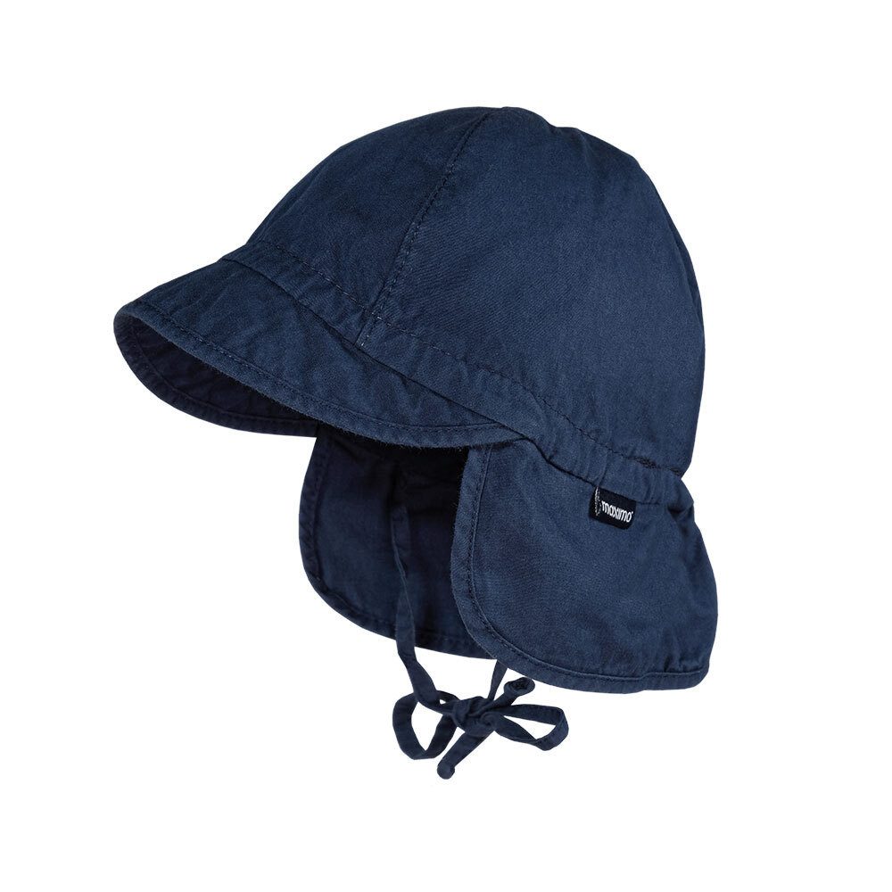MAXIMO Schirmmütze GOTS BABY-Schildmütze, Nackenschutz, Bindeband, Waschoptik, UV (1-St)