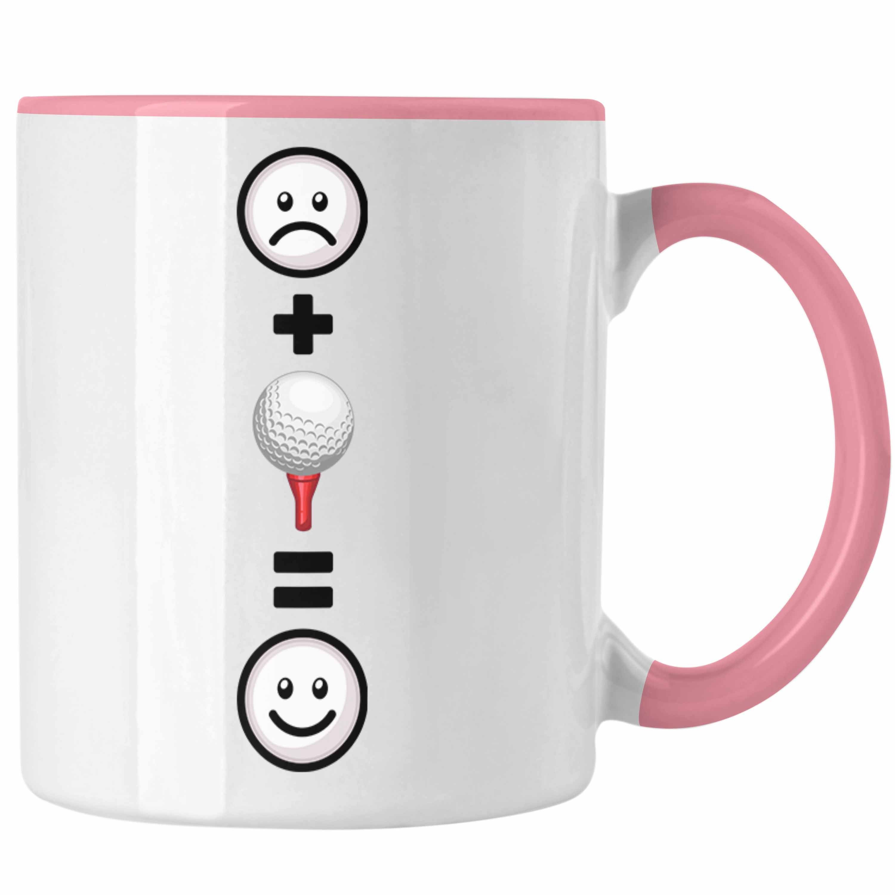 Trendation Tasse Golf Tasse Geschenk für Geschenkidee :(Golfbal Lustige Rosa Golf-Spieler