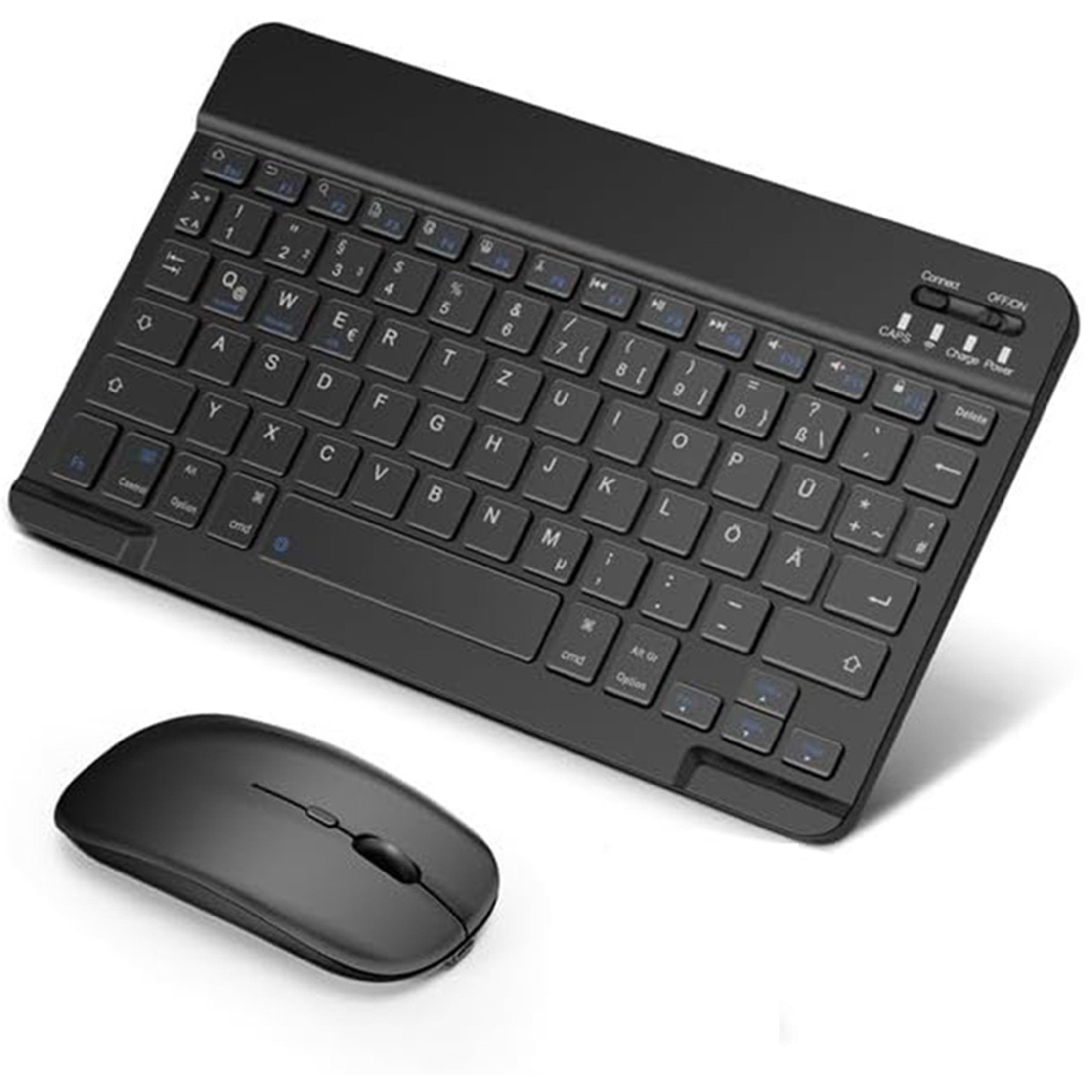 KINSI Bluetooth Tastatur Maus Set,ultraflach & geräuscharm,kabellos Tastatur- und Maus-Set, (Enthält Tastatur und Maus), 10 Zoll, für PC & Tablet