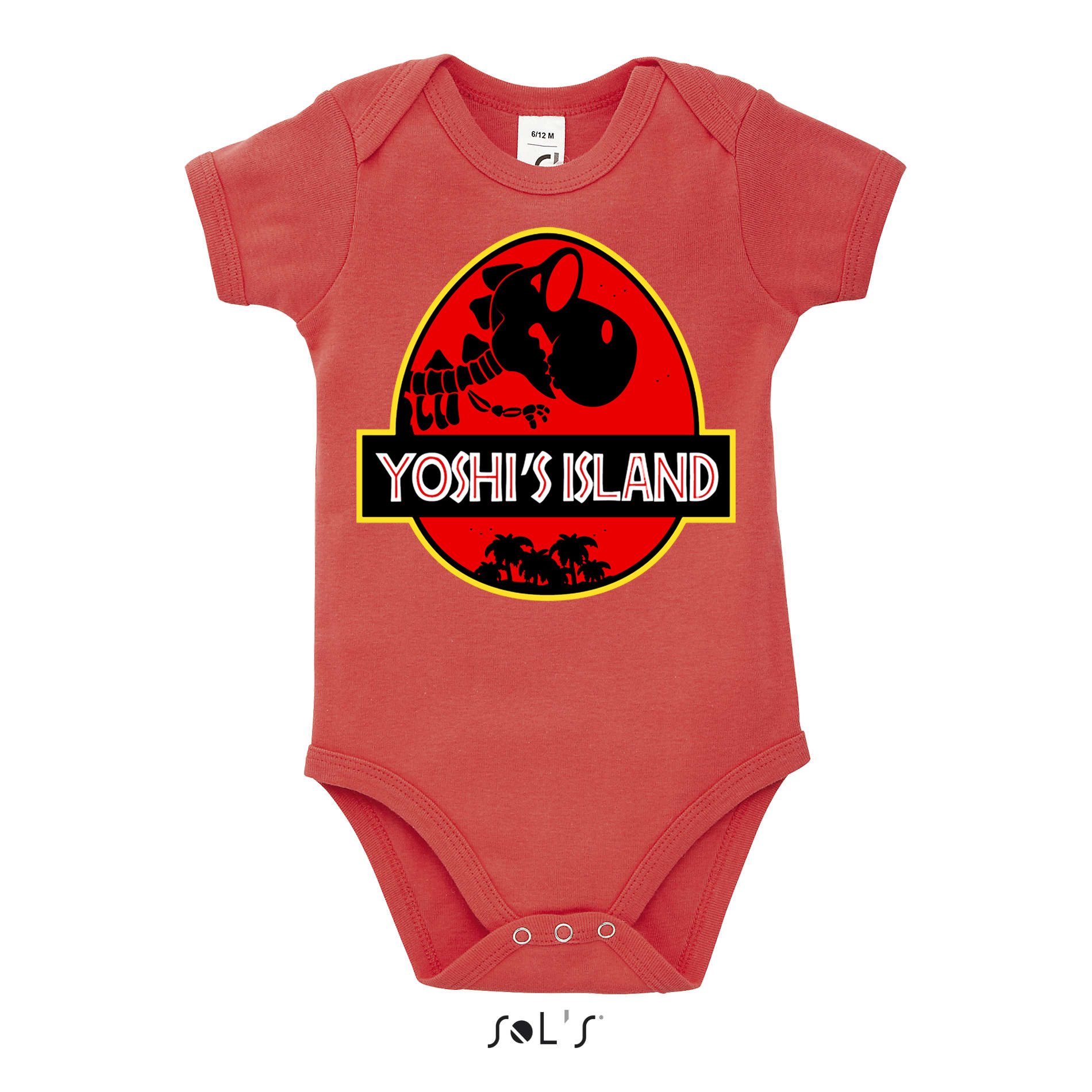 Blondie & Brownie Strampler YoshI's Island Kinder Body Print Retro Motiv Baby Strampler Geschenk (Einzelartikel, Einzelartikel) YoshIsIsland Dino Retro Babybody Print