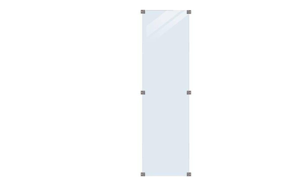 PLUS Glaszaun Plus Glaszaun 55,4 x 176 cm klares Glas gehärtetes