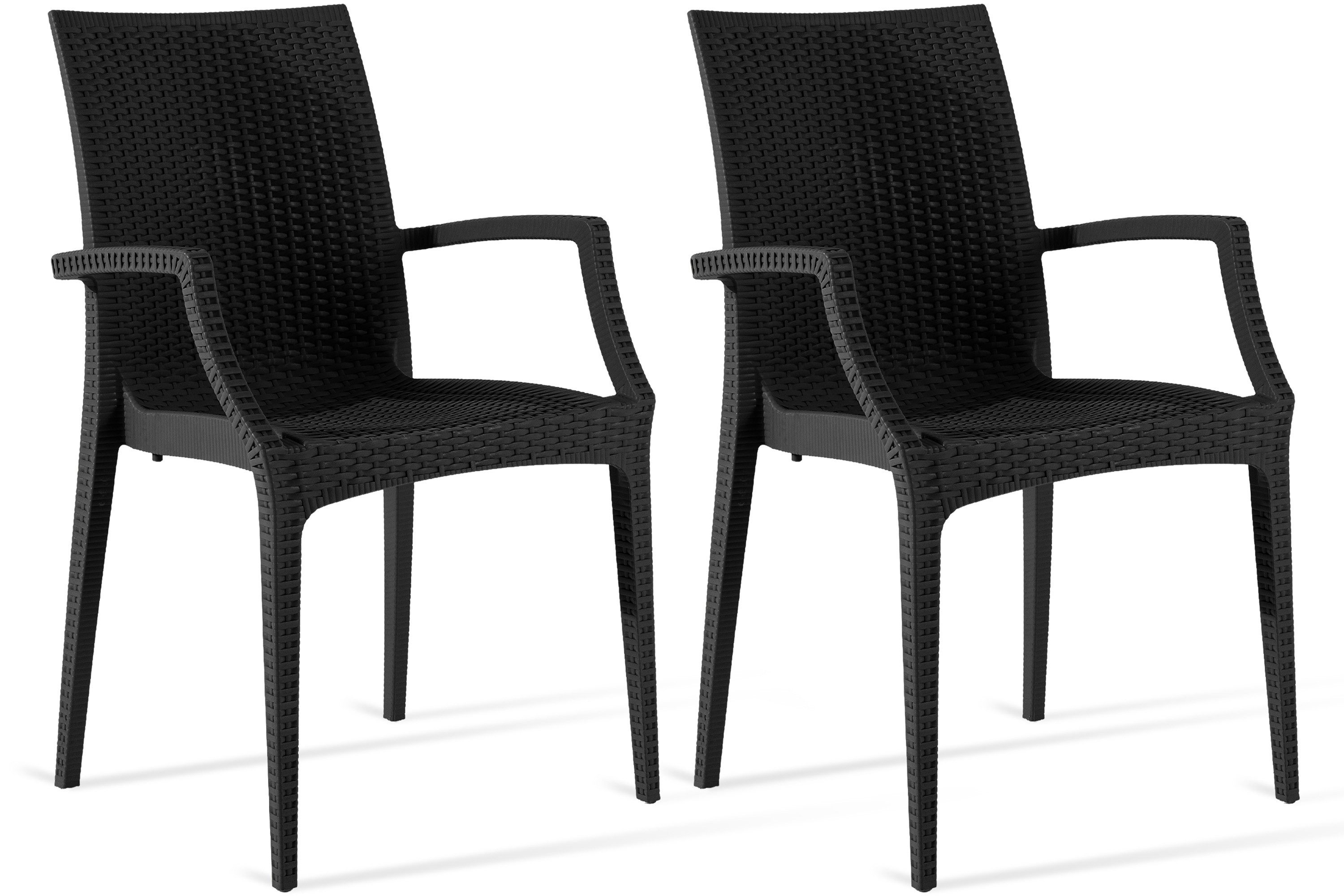 KONSIMO® Gartenstuhl ETULI Gartenstühle, Stapelstuhl, Premiumware aus Italien, Modern (Set, 2 St), witterungsbeständiges Material, mit Armlehnen, Stapelbar