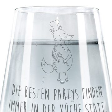 Mr. & Mrs. Panda Glas Fuchs Koch - Transparent - Geschenk, Bäcker, Koch Geschenk, Wassergla, Premium Glas, Elegantes Design
