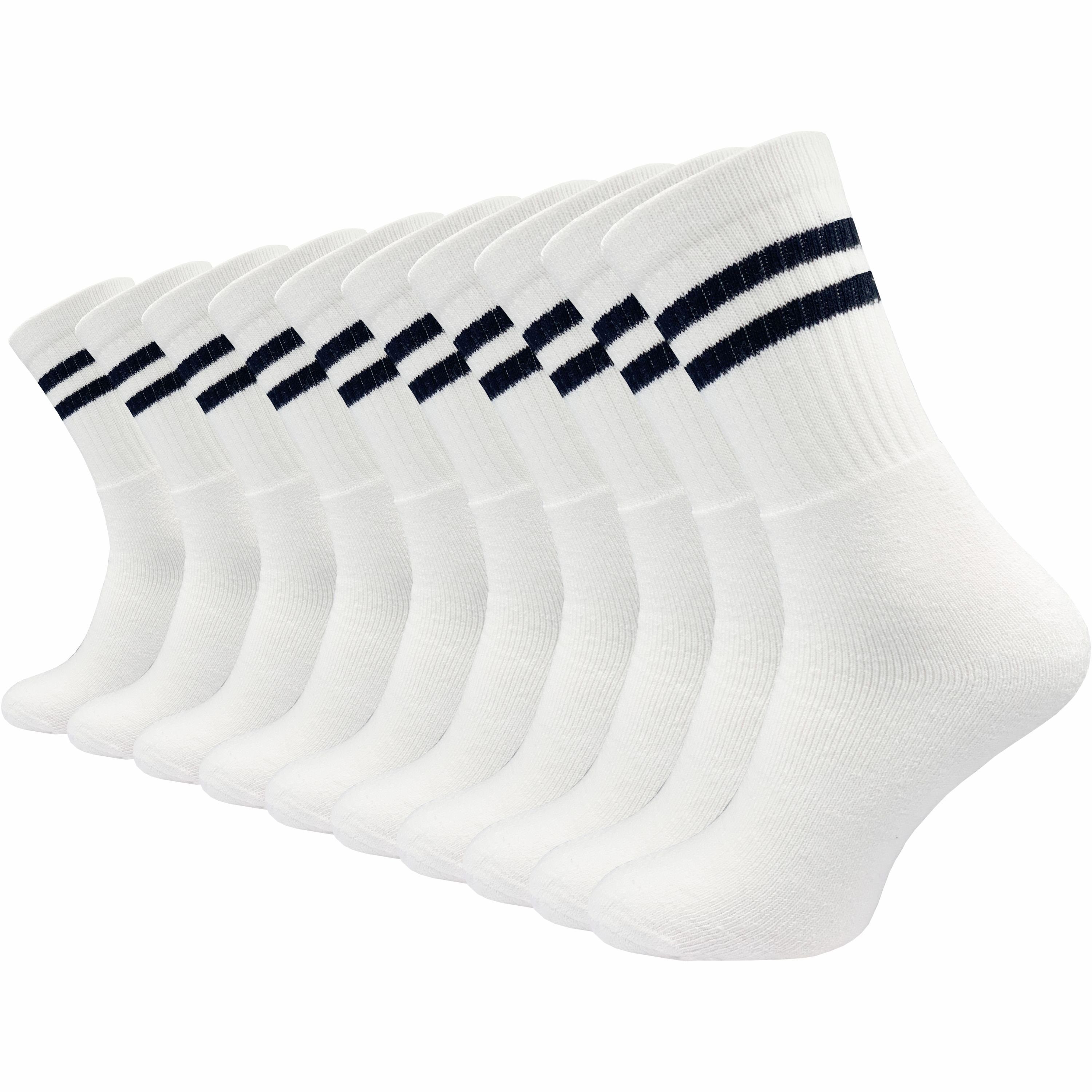 GAWILO Tennissocken für Damen & Herren in schwarz, weiß & grau - Sportsocken aus Baumwolle (10 Paar) Extra langlebig dank verstärktem Frotteefuß - u.a. in 39-42 und 43-46