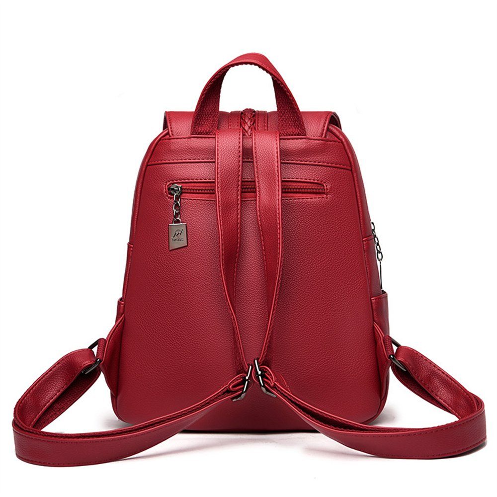 Rouemi Freizeitrucksack Fashion Travel Shoulder Tassel Capacity Large Backpack Rot Bag