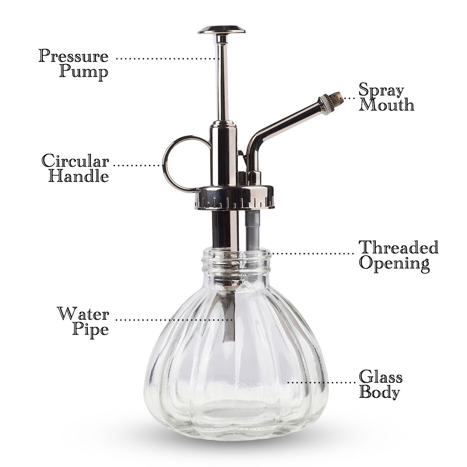 Dimono Sprühflasche Vintage Pflanzenzerstäuber aus Glas–Dekorativer Sprüher für Pflanzen, (Blumen-Zerstäuber), Retro Spray Gießkanne