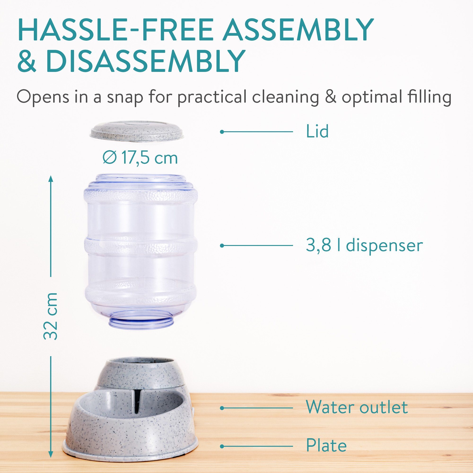 Automatischer Katzen Futterautomat - Futterspender & Wasserspender Großes Fassungsvermögen