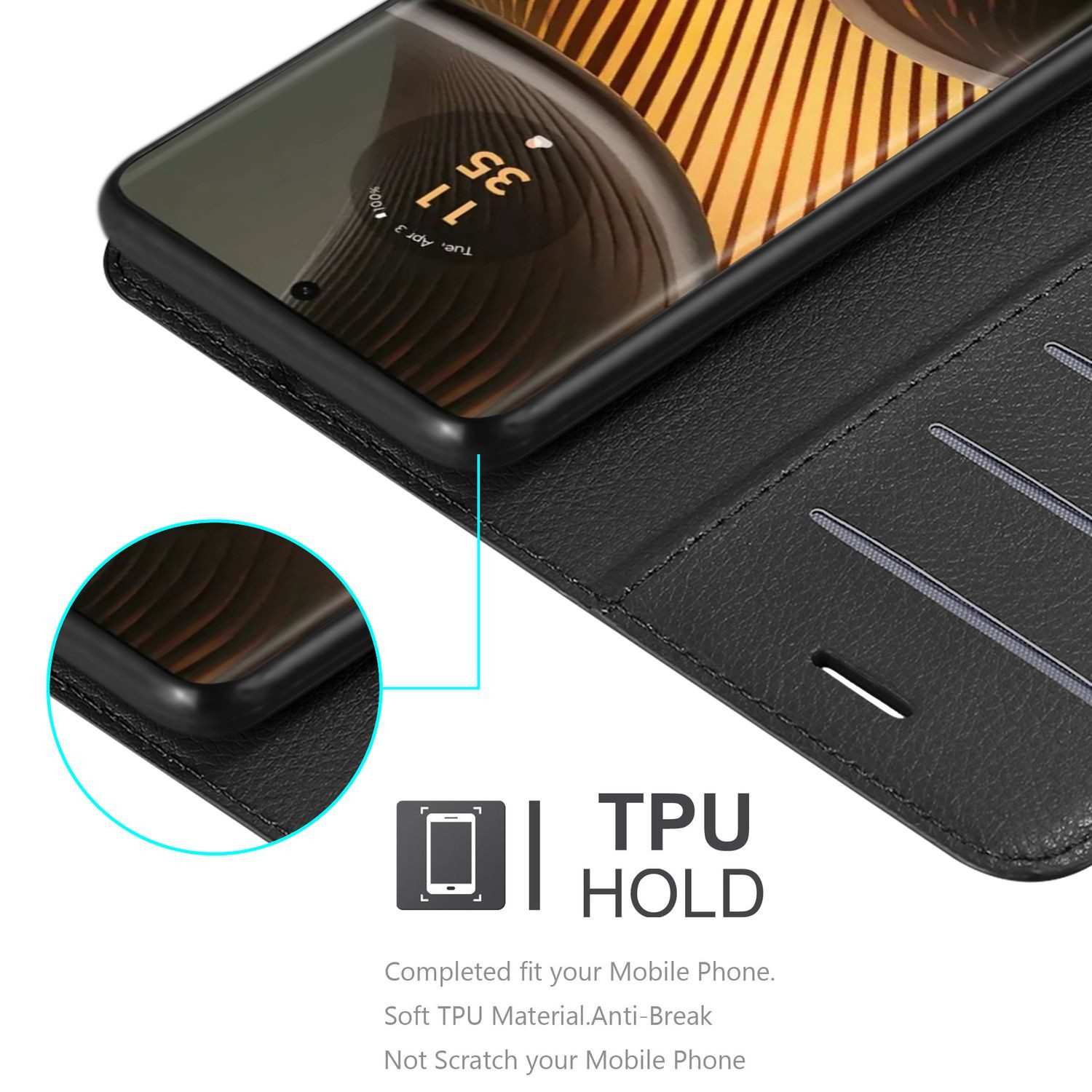 Cadorabo Handyhülle für Motorola Moto Edge 50 Ultra Hülle Motorola Moto Edge 50 Ultra, Hülle Schutzhülle mit Standfunktion, Kartenfach und Magnetverschluss