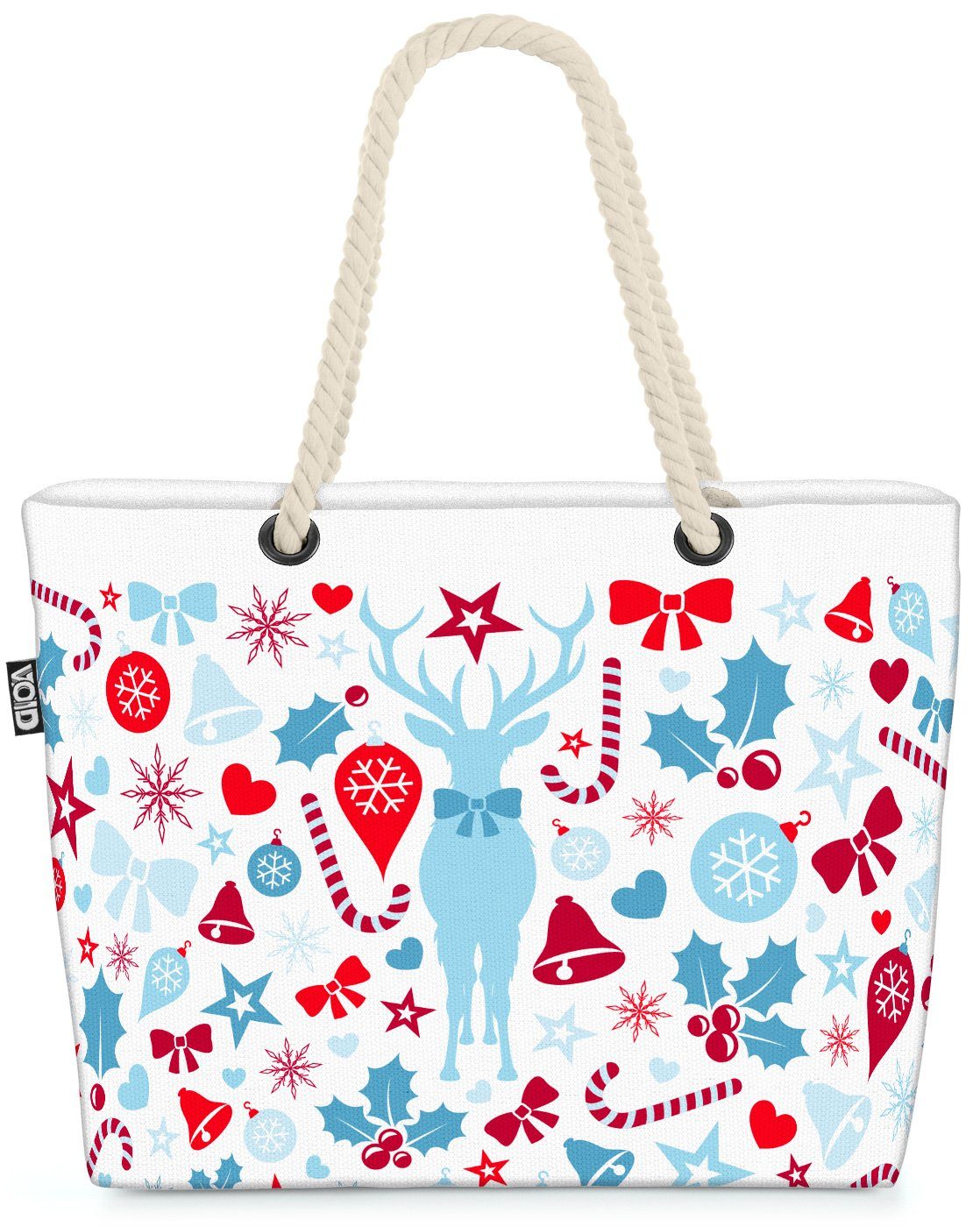 Strandtasche Weihnachten Sterne Dekoration Winter Rentier (1-tlg), Geschenke N Beach Rentier Bag Deko VOID