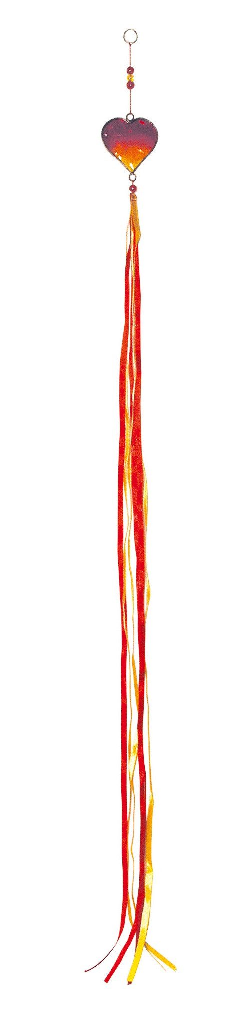 Saraswati Hängedekoration Feenwindspiel "Herz" Fiberglas rot-orange-gelb