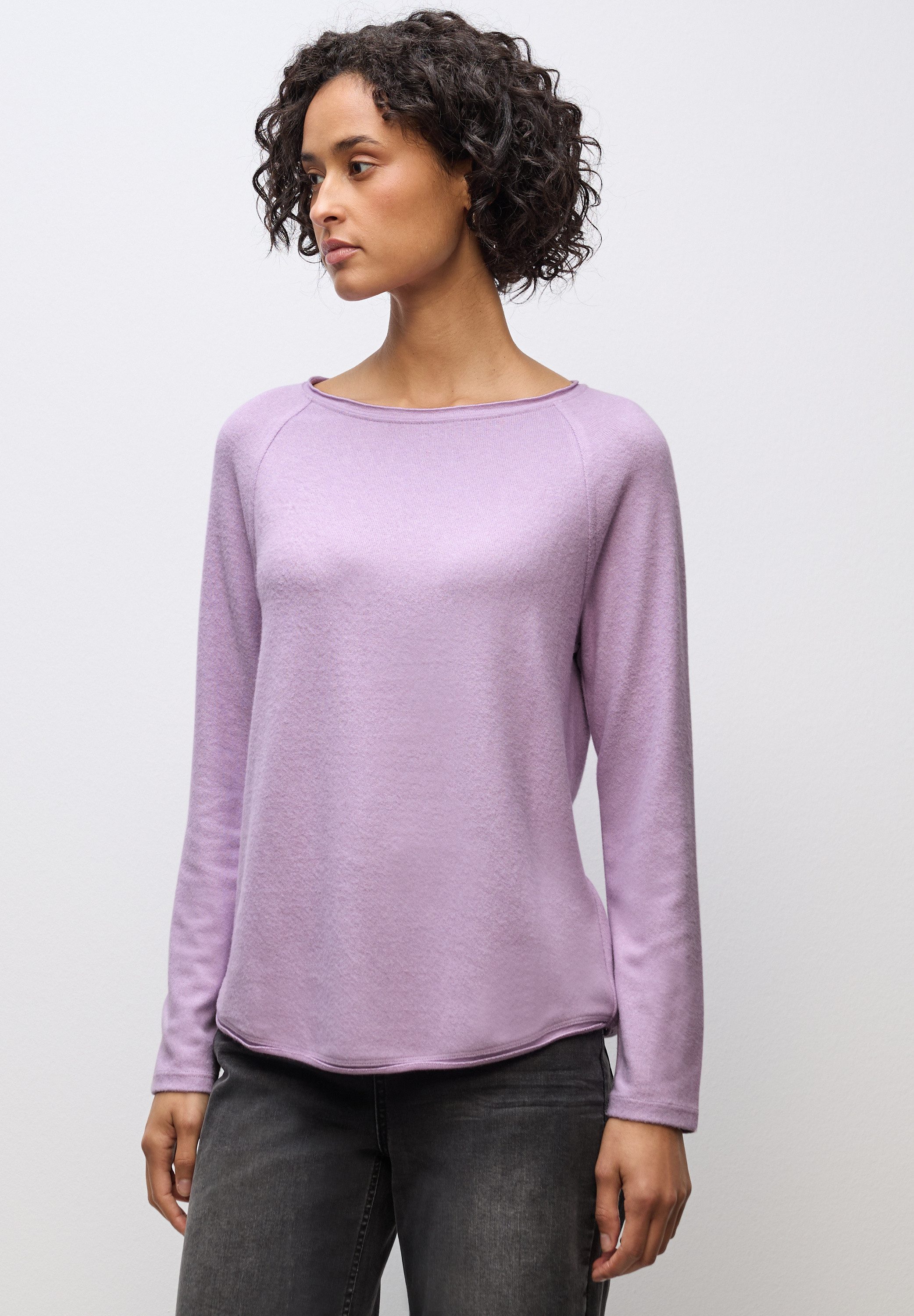 STREET ONE Langarmshirt aus softem Materialmix