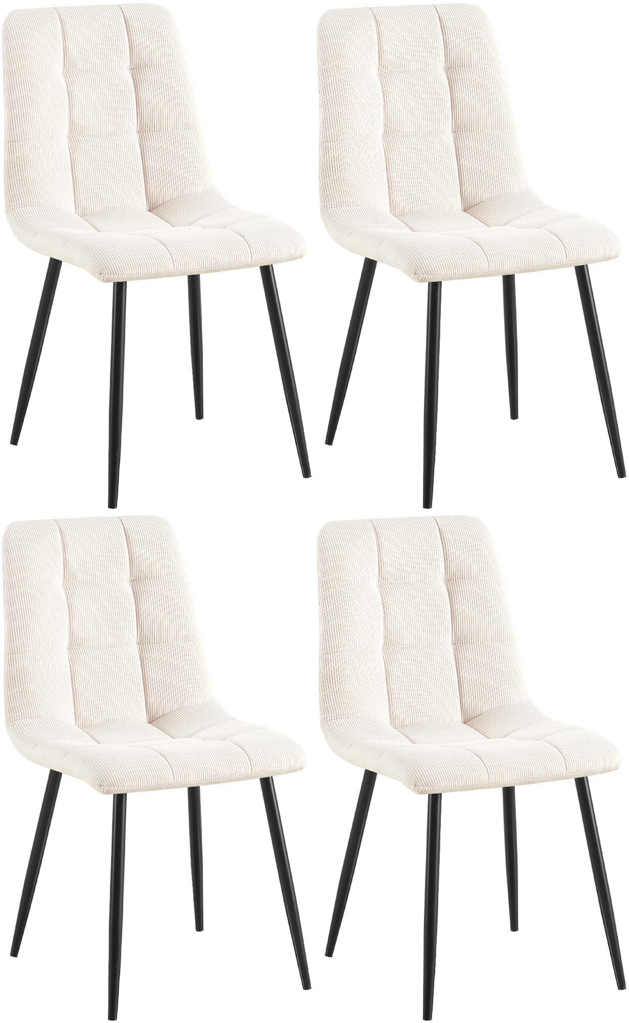 CLP Esszimmerstuhl Tilde (4er Set, 4 St), mit Rückenlehne, Metallgestell, b günstig online kaufen