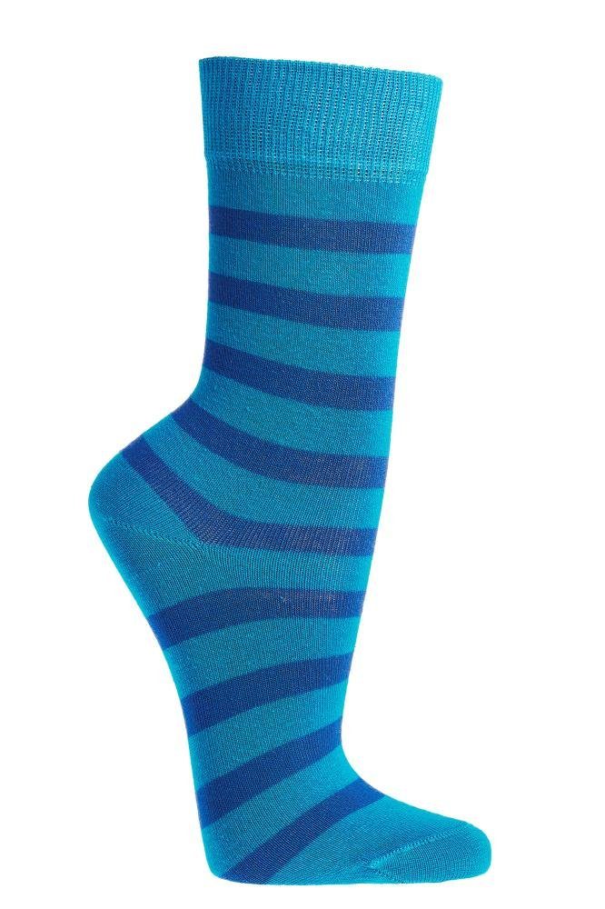 FussFreunde Socken 6 Paar Kindersocken Bio-Baumwolle Ringel für Mädchen & Jungen Blau