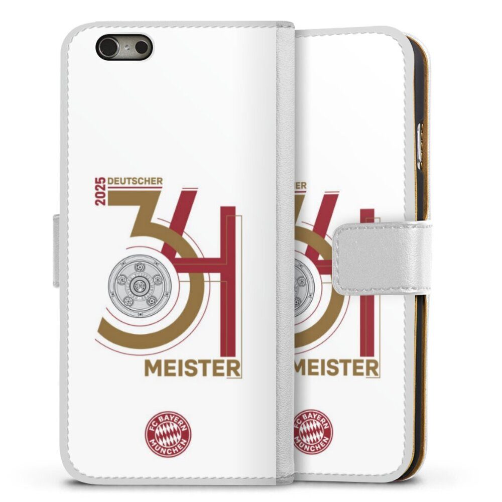 DeinDesign Handyhülle FC Bayern München Meister Offizielles Lizenzprodukt, Apple iPhone 6 Hülle Handy Flip Case Wallet Cover Handytasche Leder