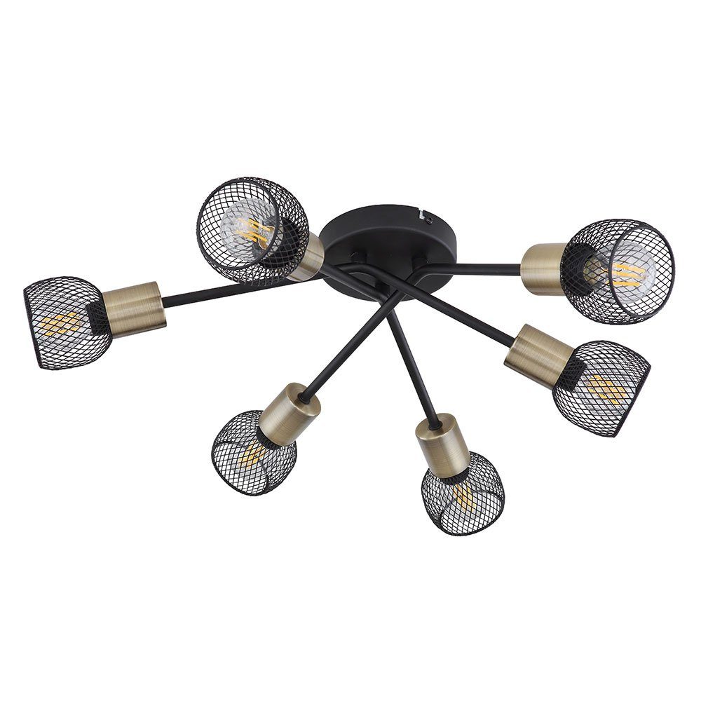Metallgeflecht Deckenlampe Schirme aus inklusive, Spotstrahler nicht Esszimmerleuchte LED etc-shop Leuchtmittel Deckenspot,