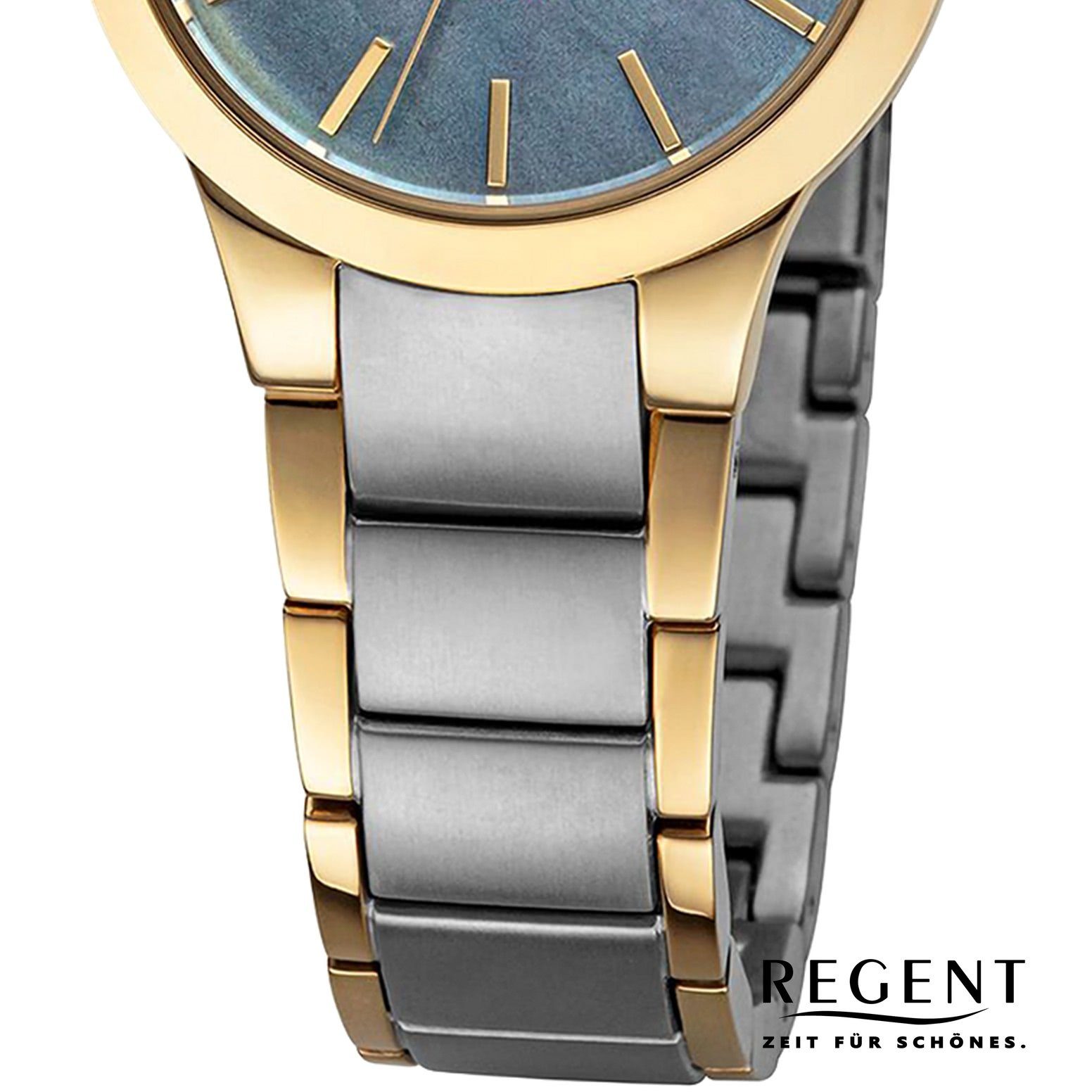 Regent Solaruhr Regent Damen Solaruhr Analog Metallarmband, (Solaruhr), Damen Solaruhr rund, extra groß (ca. 30mm), Metallarmband