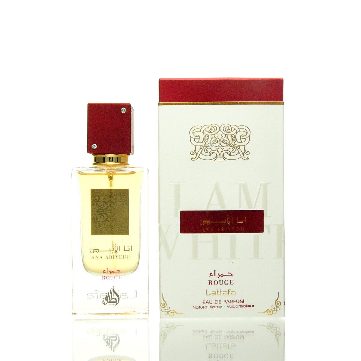 Lattafa Eau de Parfum Ana Abiyedh Rouge, Glasflakon, Parfüm EDP, Damenduft