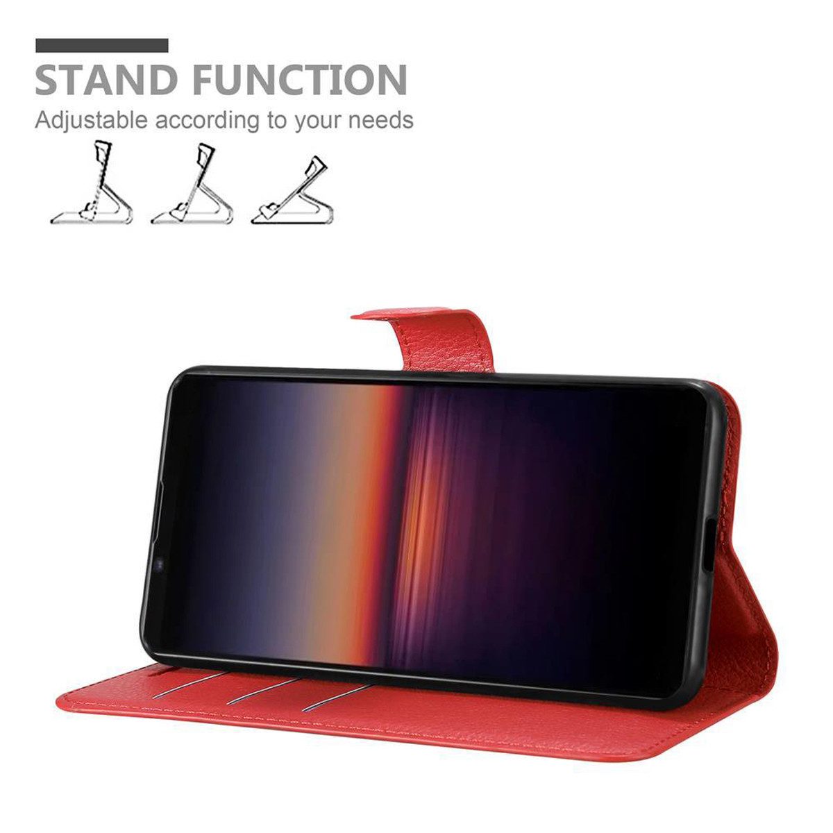 Cadorabo Handyhülle für Sony Xperia 1 II Hülle Sony Xperia 1 II, Hülle Schutzhülle mit Standfunktion, Kartenfach und Magnetverschluss
