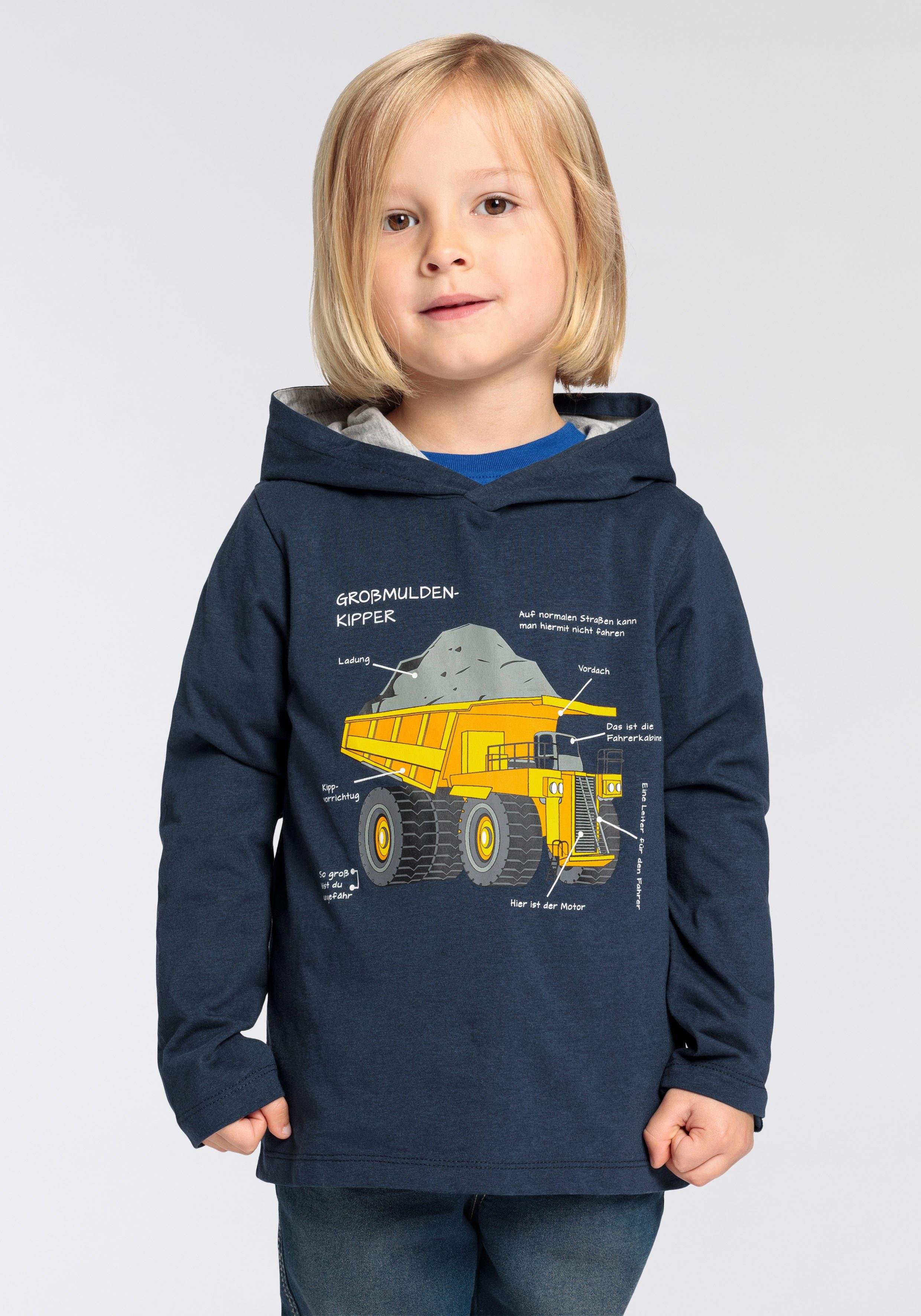 KIDSWORLD Langarmshirt LKW KIPPER Druck für kleine Jungen