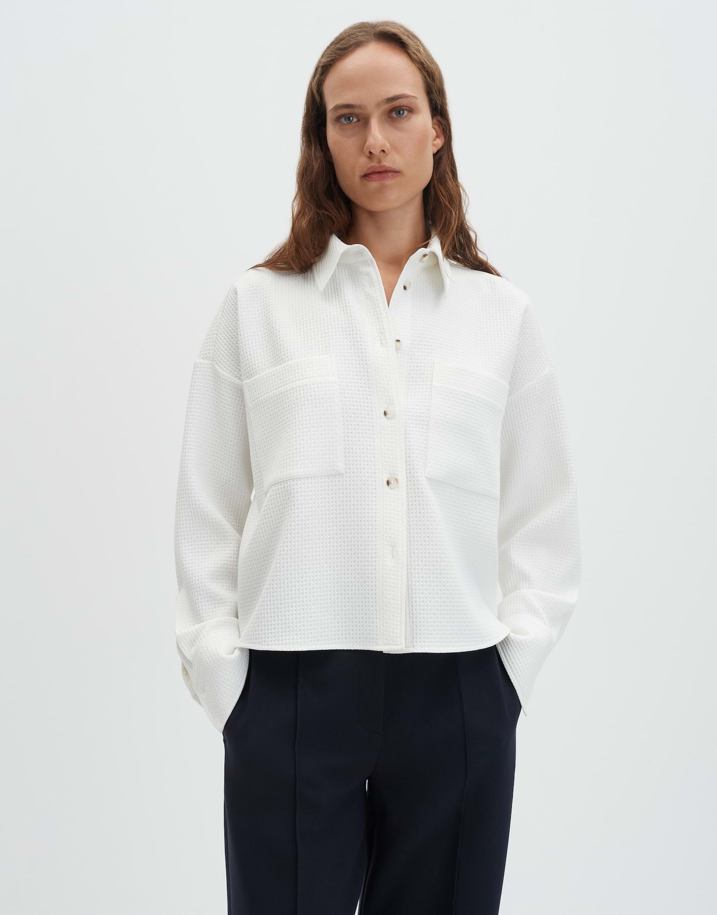 someday Hemdbluse ZARPA Loose mit grafischem Muster weite Passform, Boxy Silhouette, leicht verkürzt geschnitten