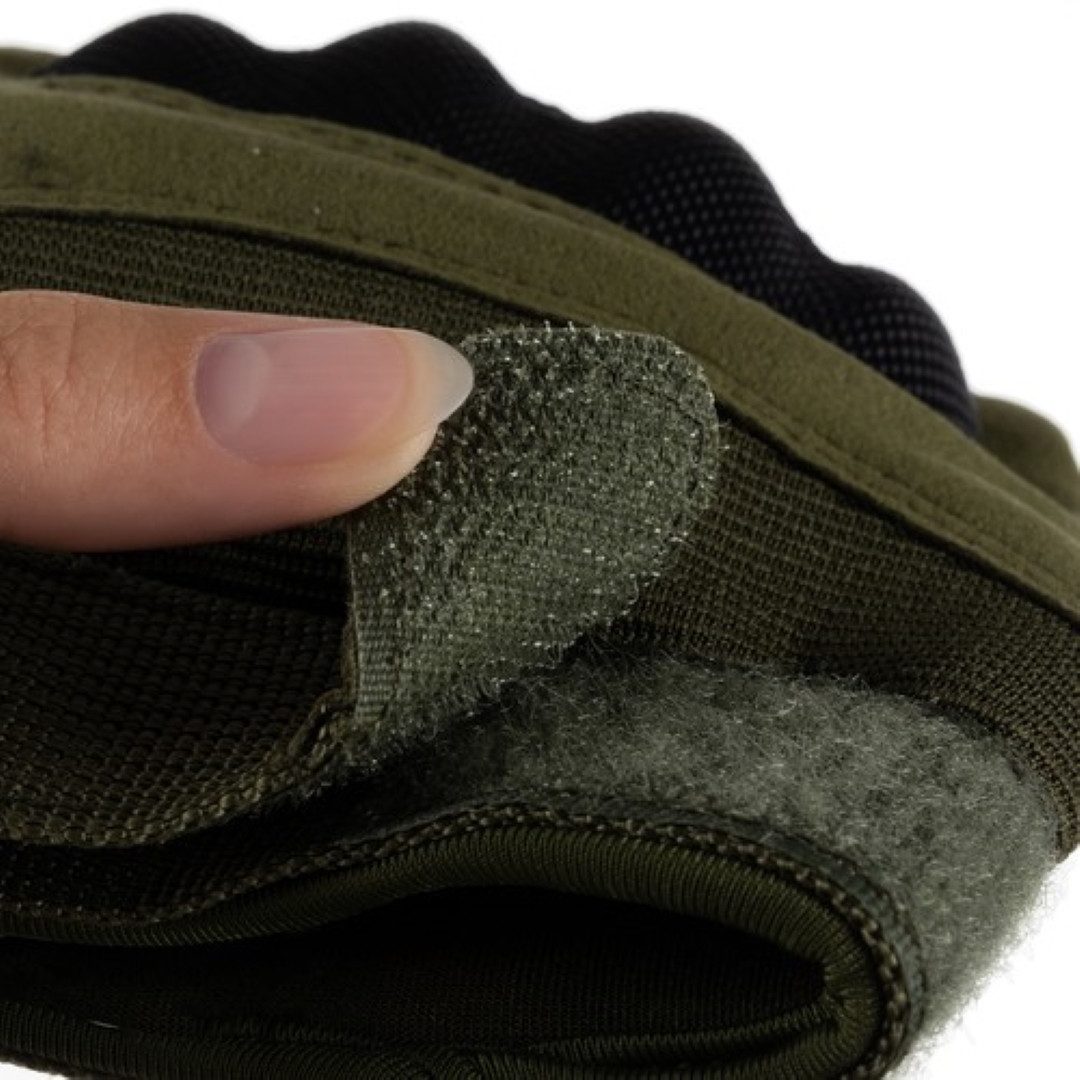 Trizand Multisporthandschuhe Taktische Sporthandschuhe Outdoor Handschuhe Survival Camping (1 Paar Taktische Handschuhe für vielseitige Anwendung, 2-St., Handschuhe XL/L, Schwarz/Khaki, stylisch und funktional) Touchscreen-kompatibel, verstellbar, rutschfest, modisches Design