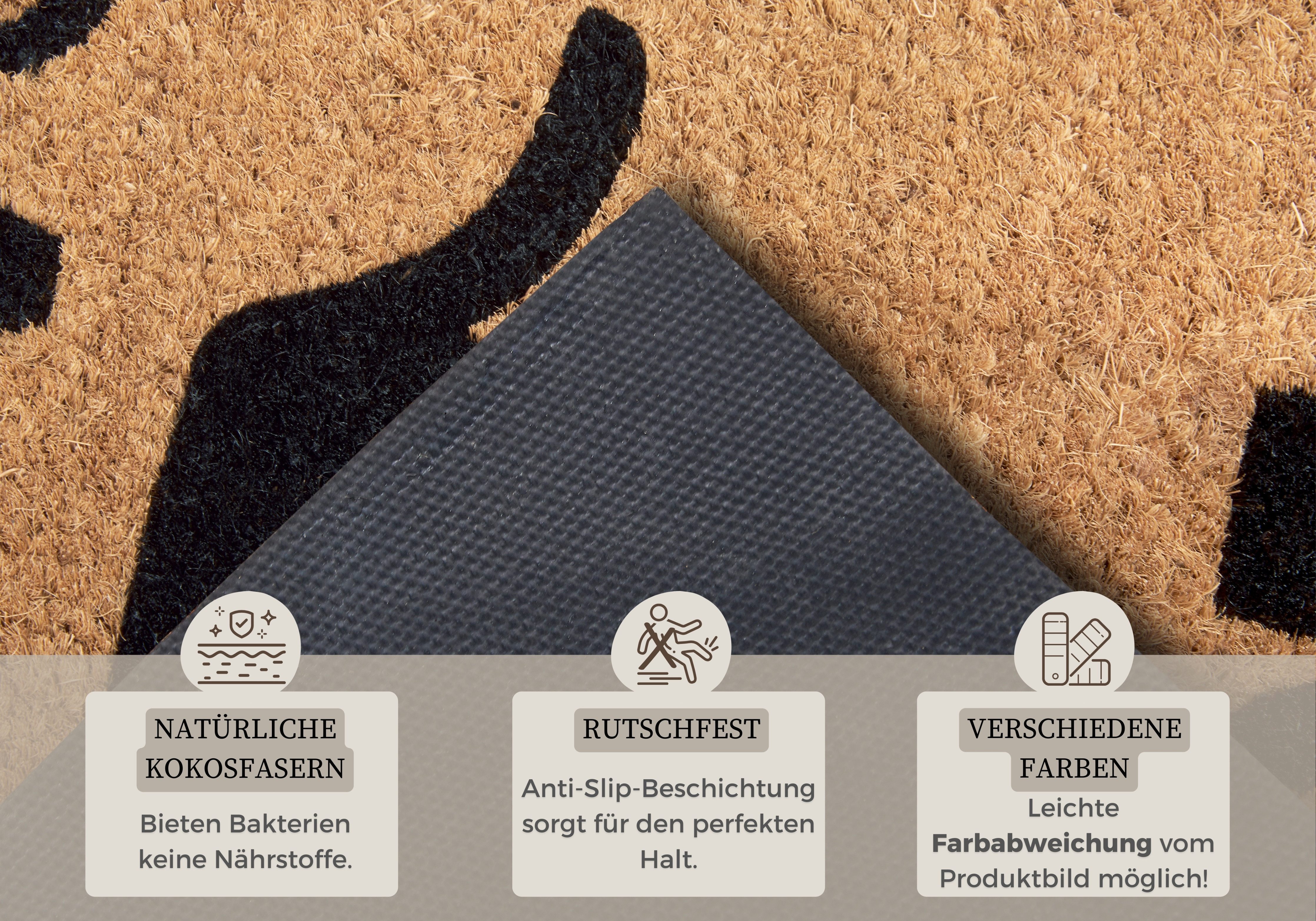HANSE Home Fußmatte Mix Mats Kokos Welcome Madafakas, Türmatte, rechteckig, Höhe: 15 mm, Kokos, Schmutzfangmatte, Outdoor, Rutschfest, Innen, Kokosmatte, Flur