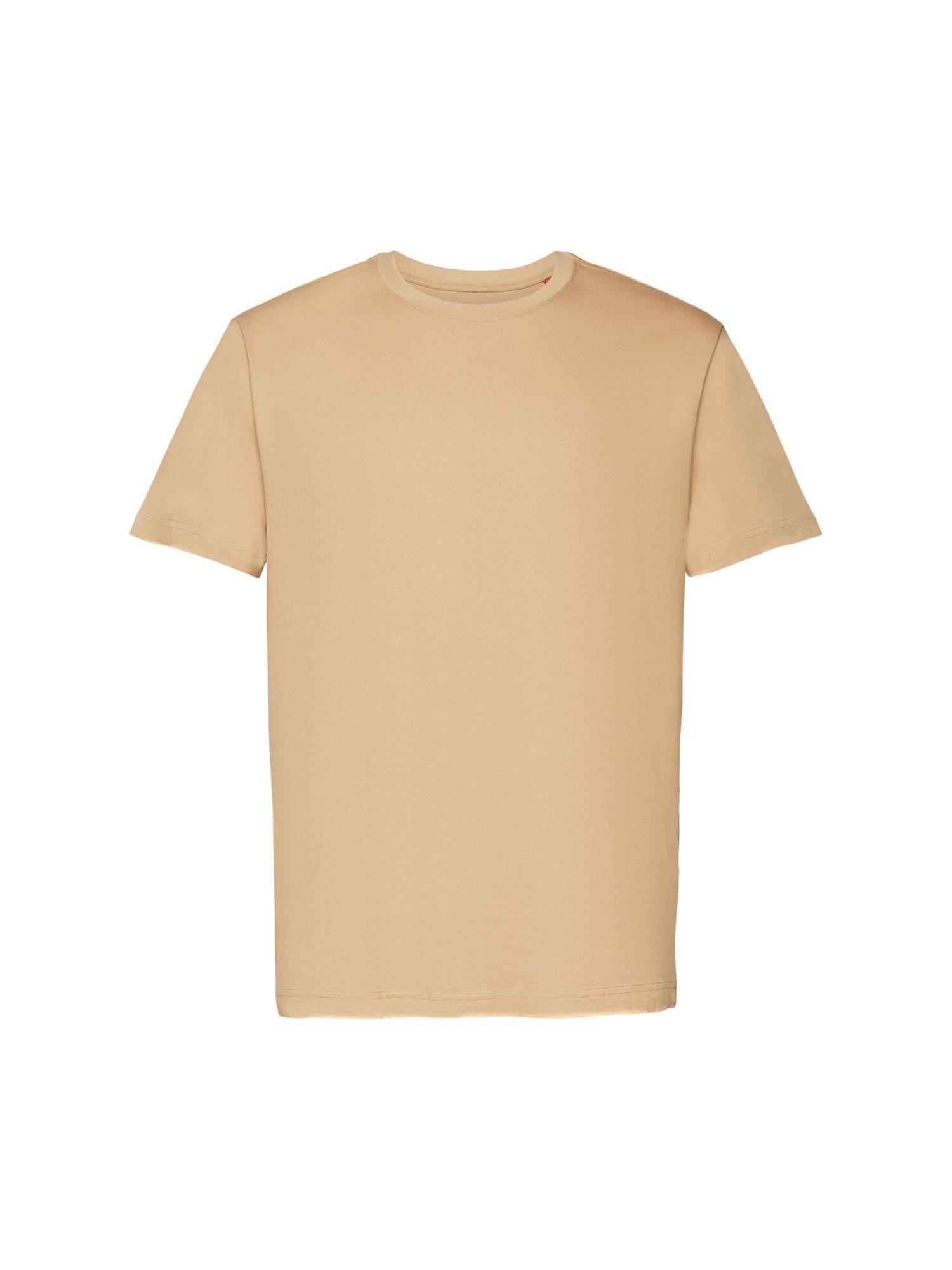 Esprit Collection T-Shirt Rundhals-T-Shirt aus Pima-Baumwolljersey (1-tlg) BEIGE
