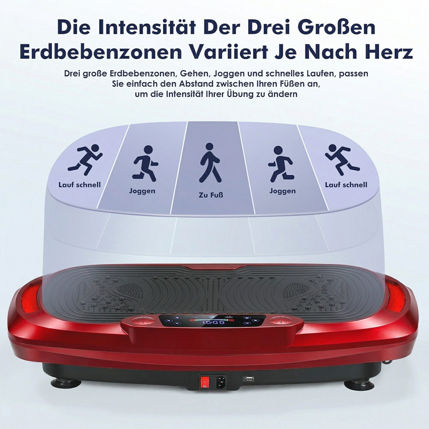 kehot Vibrationsplatte 4D Vibrationsplatte mit 3 Motoren–Profi Ganzkörpertraining für zuhause, 300 W, 120 Intensitätsstufen, (5 Programme, Bluetooth-Musik & Mag – Bild 3 von 5
