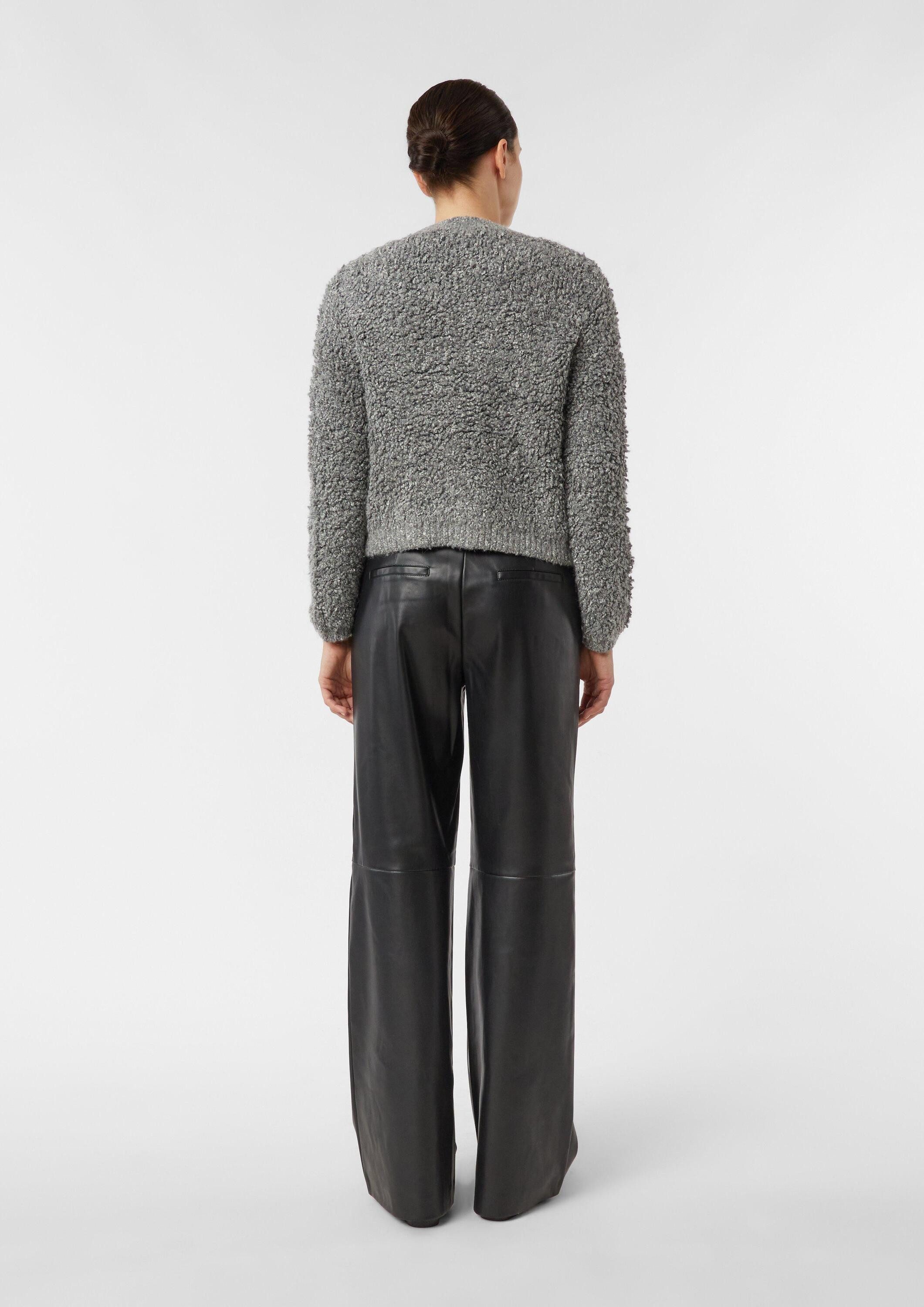 comma Chinos Hose Wide-Leg-Hose aus Kunstleder