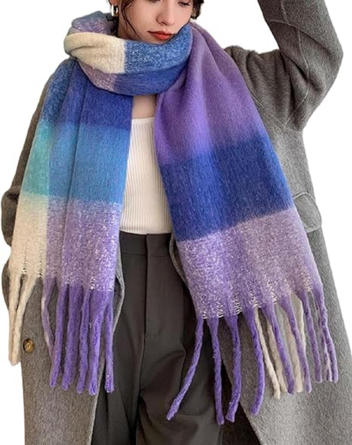 Coonoor Wollschal Damen Schal,kuschelweich Karo,Winter Schal Poncho Qualitä günstig online kaufen